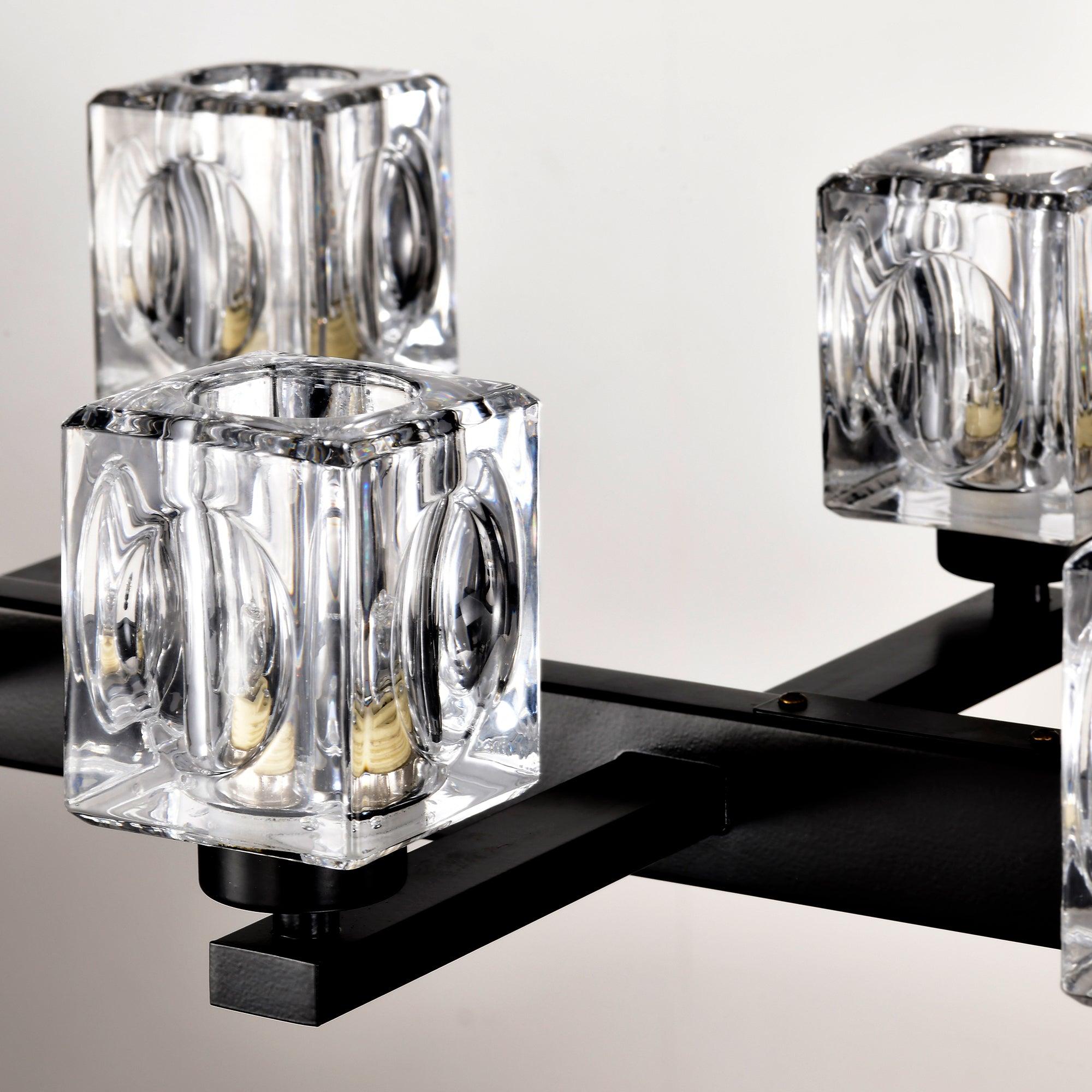 10-Light Black Farmhouse Linear Chandelier - Modern Crystal Pendant Lighting for Dining Room, Kitchen Island, Bar & Long Table - G9 Bulb Compatible (10xG9, Max 40W) - Perfect for Rustic, Industrial & Contemporary Home Decor