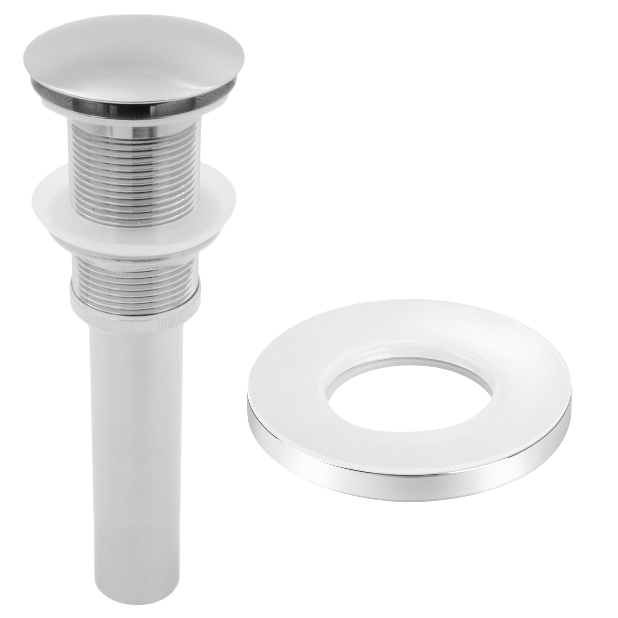 Novatto NSFC-8048136BN Modern Bathroom Sink with Drain & Faucet - White Porcelain Drop-in Vanity Sink for Bathroom Remodeling, Powder Room & Guest Bath Installation