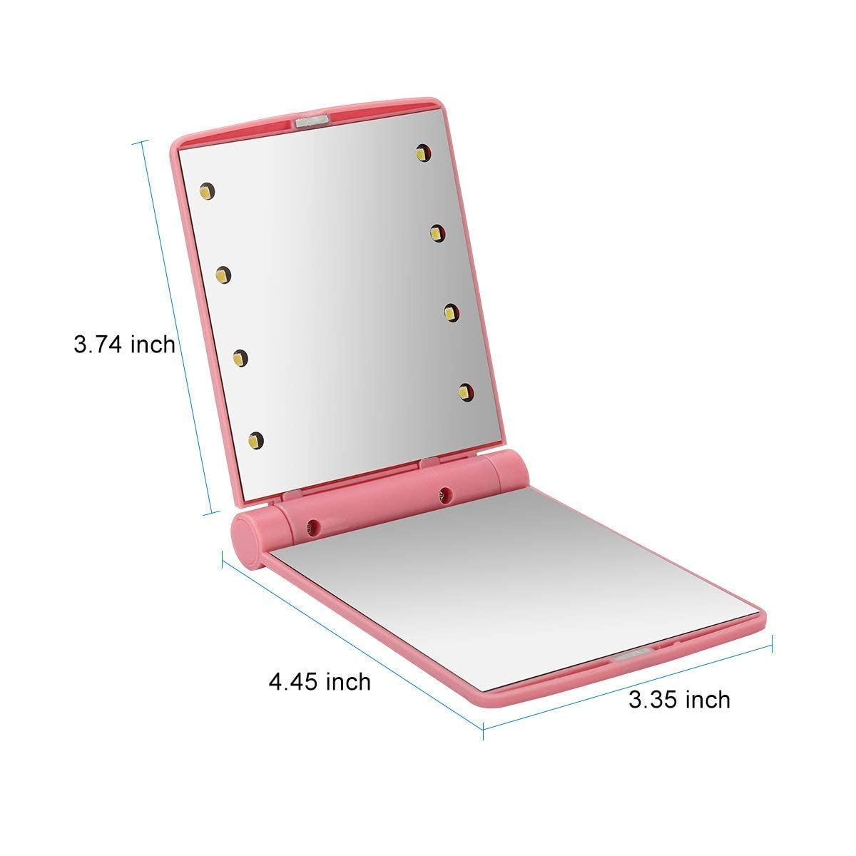 Clubx 22 LED Lighted Travel Makeup Mirror - Trifold Desktop Vanity Mirror with 8X Magnification & Adjustable Brightness for Perfect Makeup Application at Home or Travel | Ideal for Makeup Artists, Travelers & Home Beauty Stations