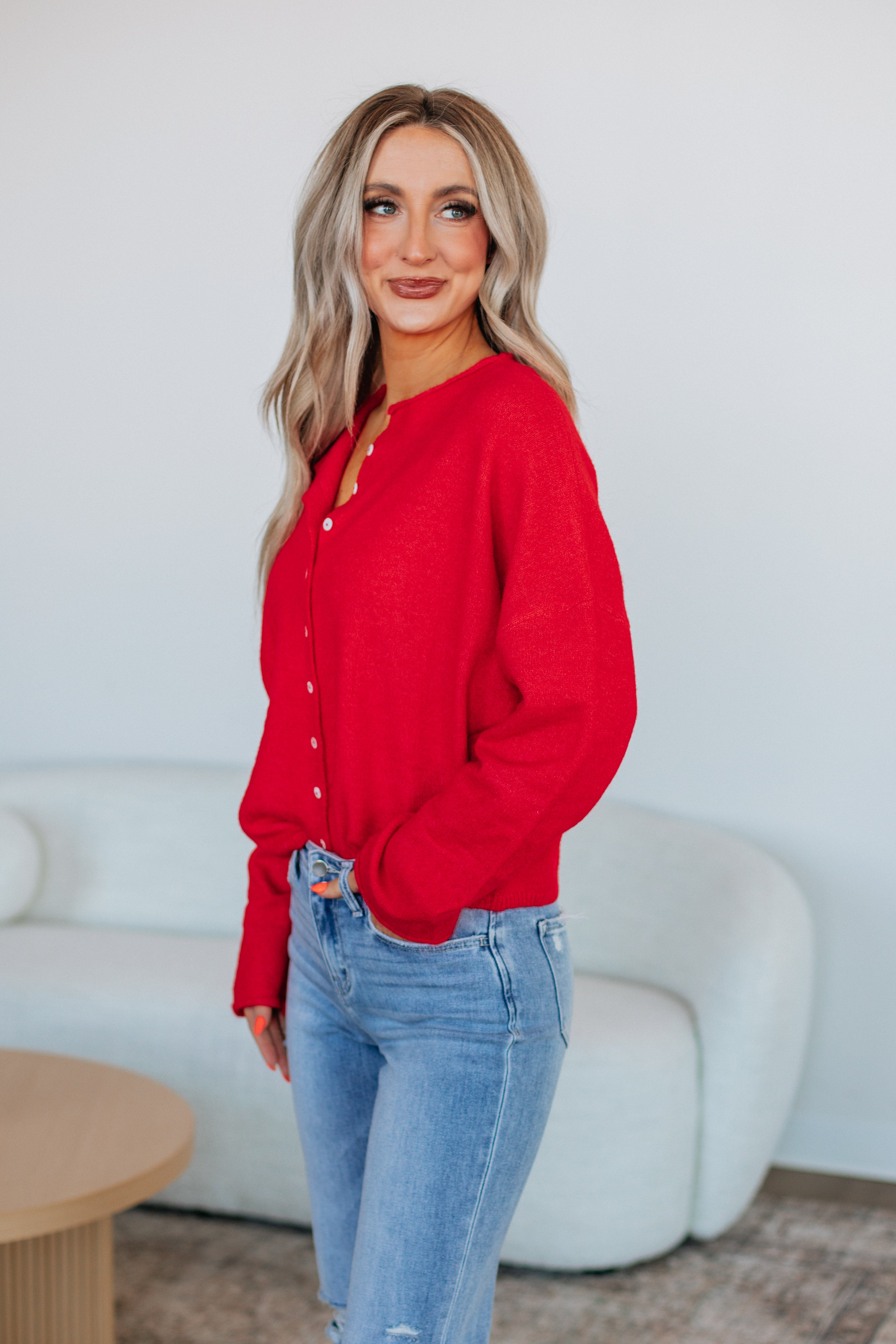 Brooke Cardigan Cherry - Stylish Women's Knit Sweater for Fall & Winter | Perfect for Casual Outfits, Office Wear & Cozy Evenings