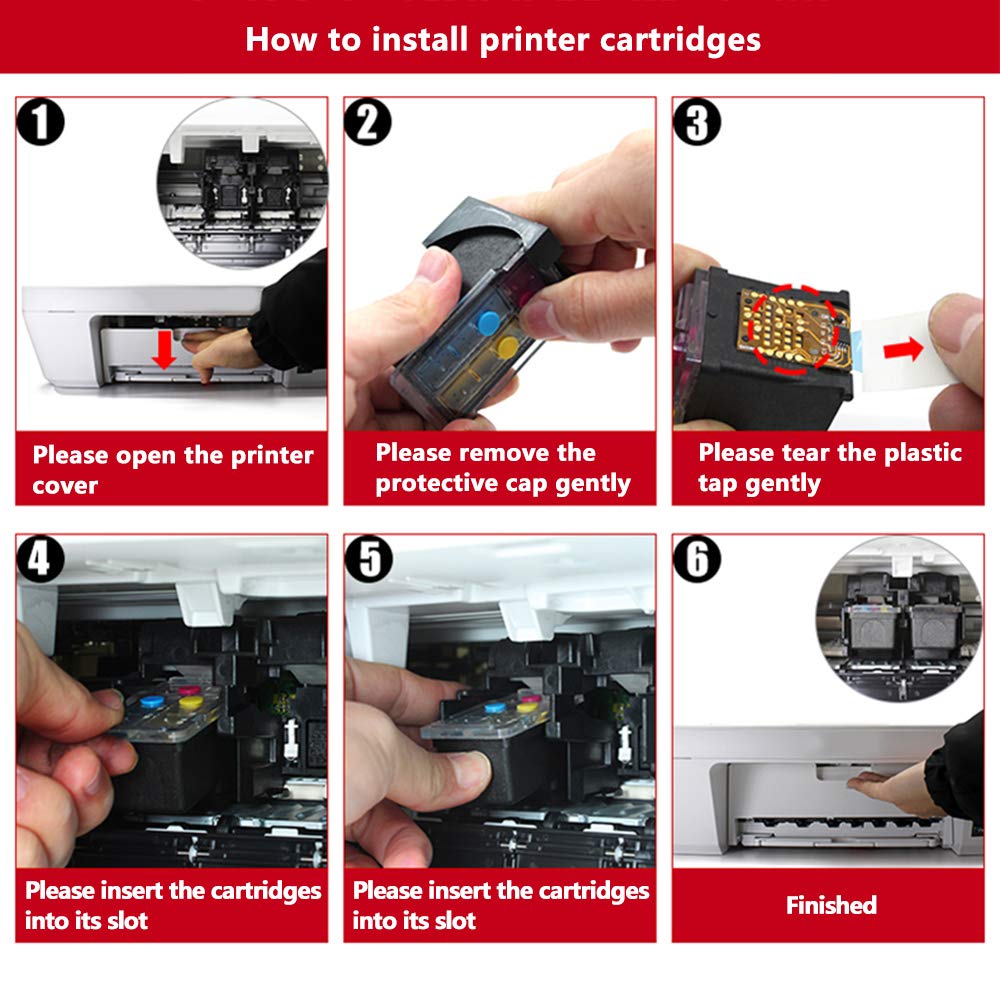 Remanufactured HP 301XL Ink Cartridges - 1 Black & 1 Tri-Color Combo Pack - Compatible with HP Deskjet 1000/2050/2549/3050a, Envy 4500/4501/5530/5531, Officejet 4630/4631/4632 Printers - Ideal for Home & Office Printing Needs