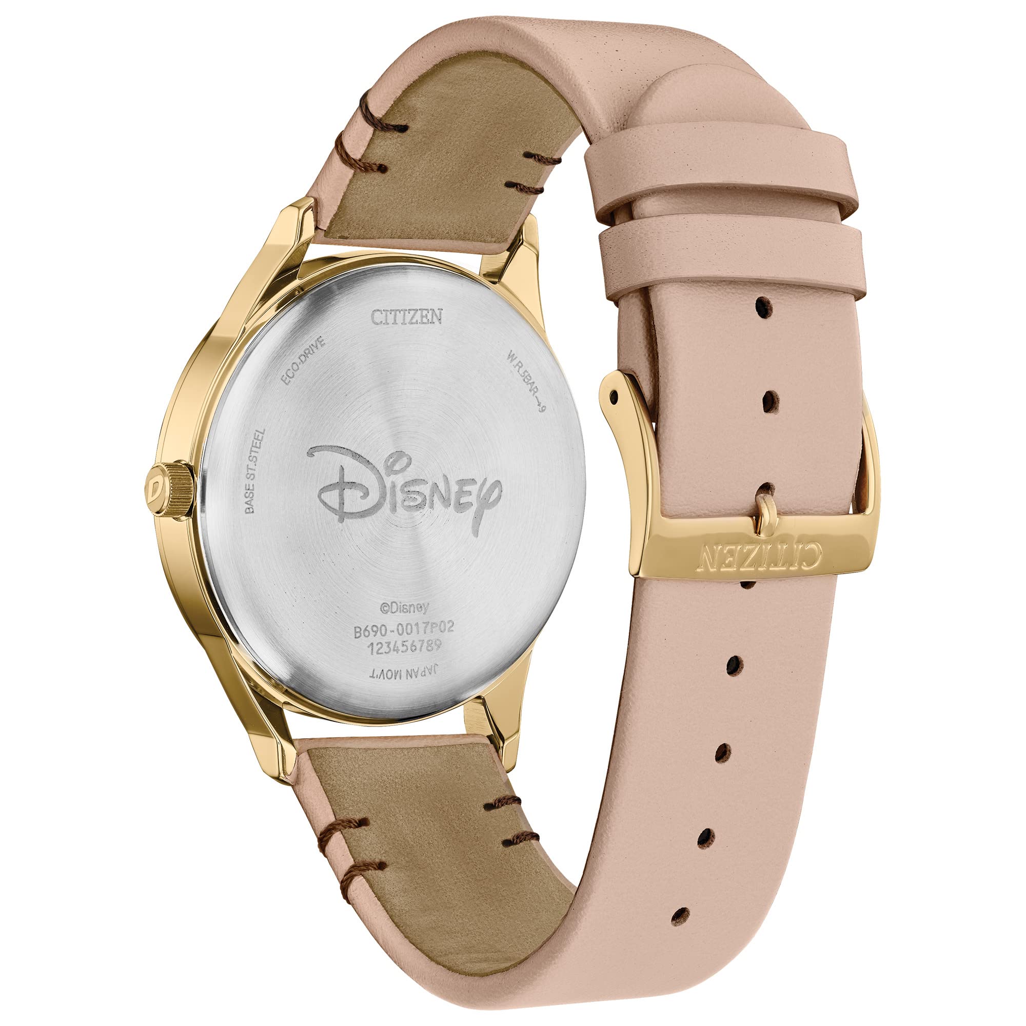 Citizen Eco-Drive Disney Watch - Stainless Steel & Leather Strap - Mickey Mouse Design for Everyday Wear