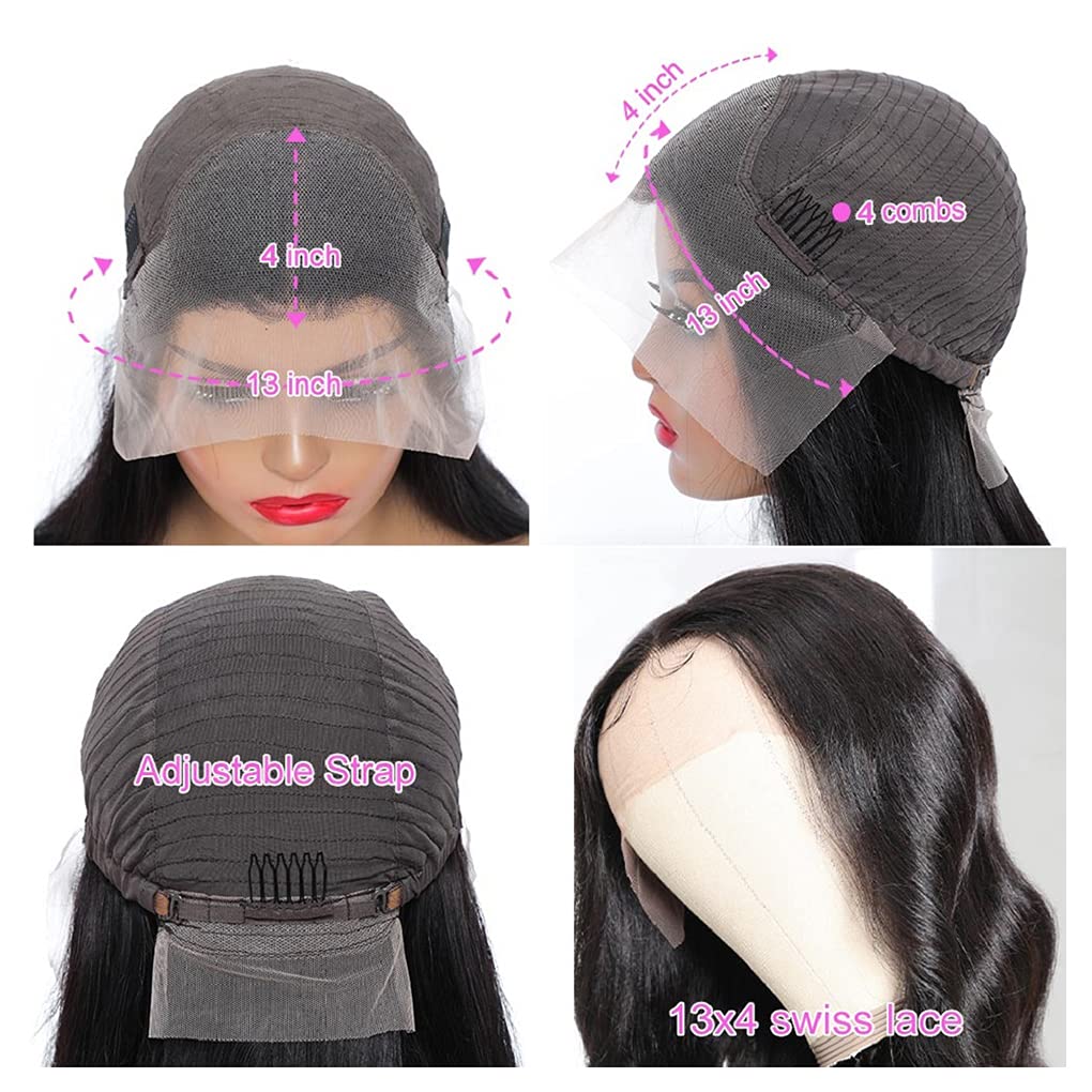Glueless 13x4 Lace Front Wigs Human Hair - Body Wave Pre Cut Lace Wigs with Baby Hair for Black Women | 20 Inch 150% Density Natural Color | Easy Wear & Go for Beginners | Perfect for Daily Wear, Parties & Special Occasions