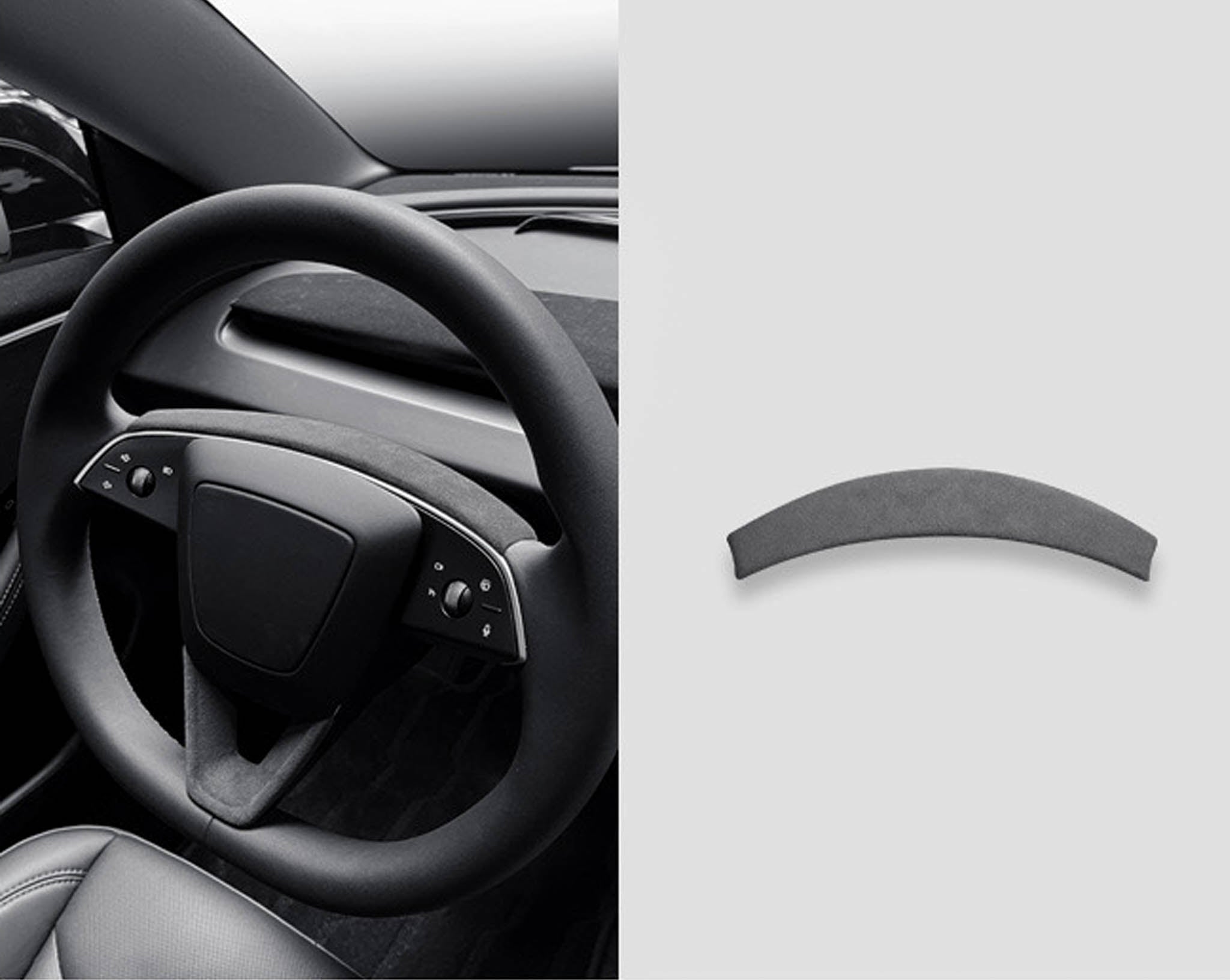 Premium Tesla Alcantara Steering Wheel Cover for 2024+ Model 3 Highland & 2025+ Model Y Juniper - Luxury Interior Upgrade for Enhanced Grip & Comfort During Driving