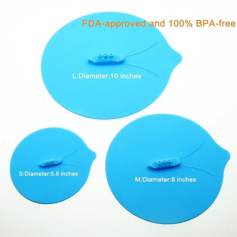 3-Pack Silicone Steamer Lids - Cute Steam Ship Design, Food Covers for Pots & Bowls to Keep Meals Fresh | Perfect for Kitchen, Meal Prep & Food Storage