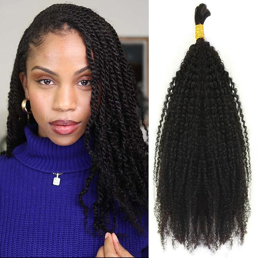 WOWANGEL Human Braiding Hair for Boho Braids - Afro Kinky Curly 100g Natural Hair Extensions for Protective Styles & Box Braids | Perfect for Everyday Wear, Parties & Special Occasions