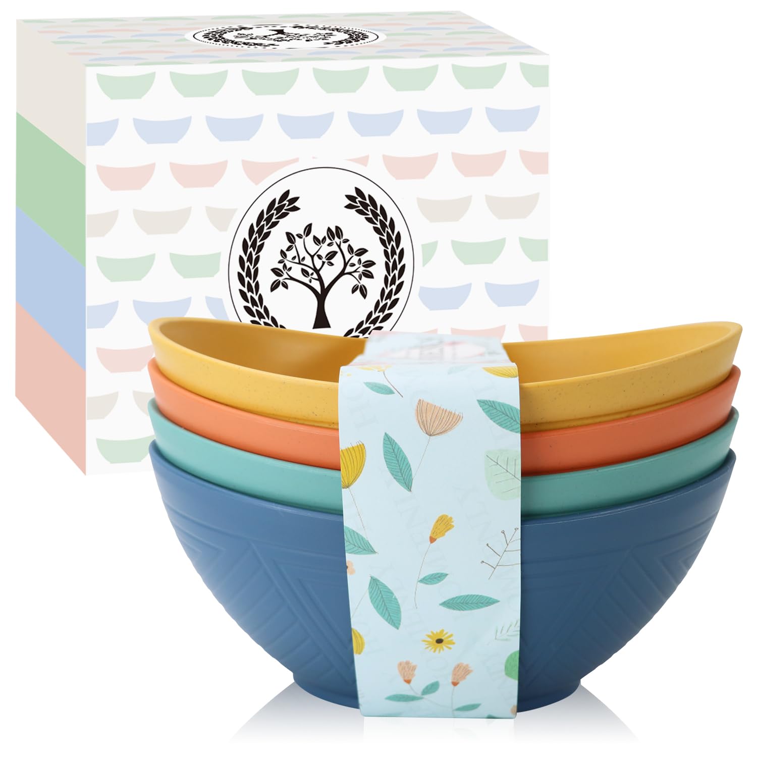 Homienly 9.6 Inch Large Serving Bowls Set of 4 - 60 Oz Oval Dishes for Salad, Pasta, Side Dishes - Microwave & Dishwasher Safe - Multi Color - Perfect for Wedding Parties, Family Dinners & Entertaining Guests