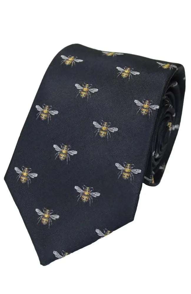 LA Smith Country Bees Silk Ties for Men - Premium Handmade Neckties for Business, Weddings & Formal Occasions