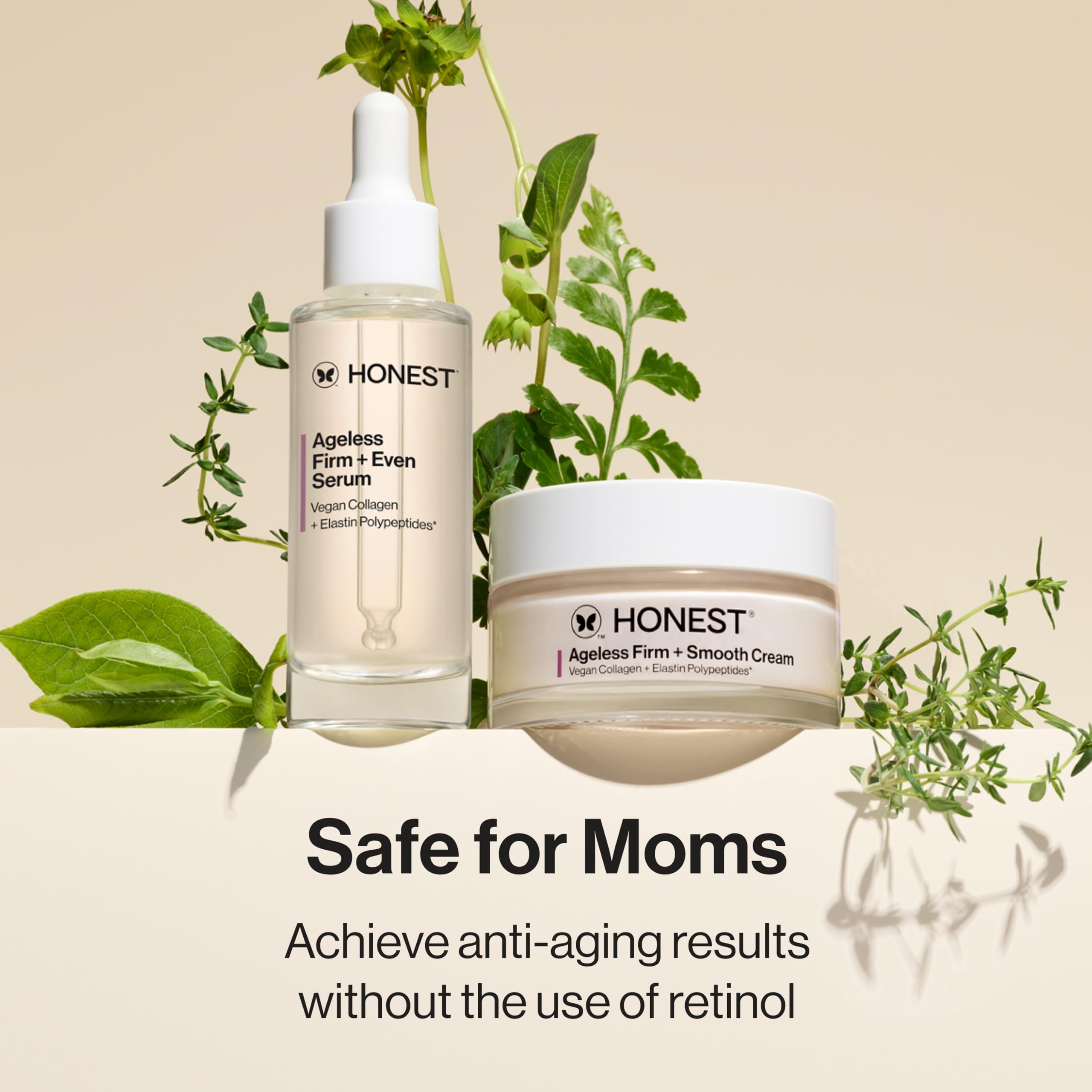 **Honest Beauty Ageless Firm and Smooth Cream – Vegan Collagen & Elastin Polypeptides for Firmer, Smoother Skin | Fragrance-Free, EWG Verified, Vegan, Cruelty-Free | 1.7 fl oz | Perfect for Daily Anti-Aging Skincare Routine**