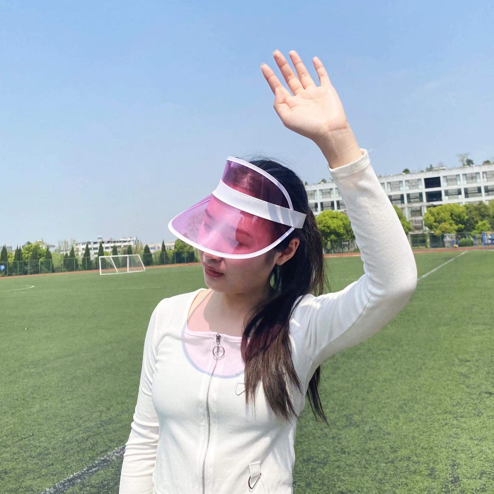 12 Pack Women's UV Protection Sun Visor Hats - Breathable Clear Brim Golf & Beach Hat for Outdoor Sports, Gardening, Hiking, and Summer Parties