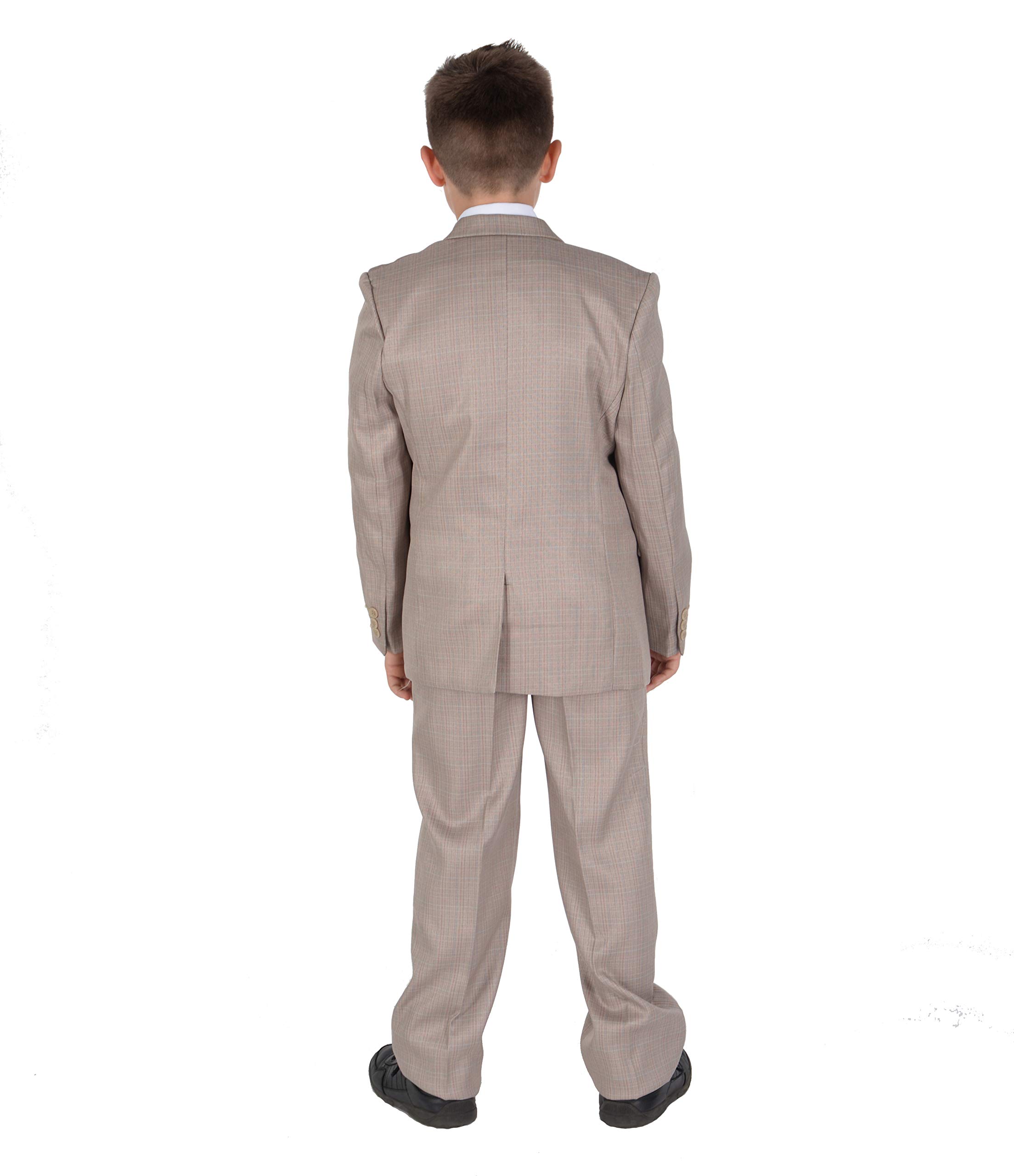 Boys Beige Suit 5-Piece Set for Wedding & Prom - Page Boy Party Outfit