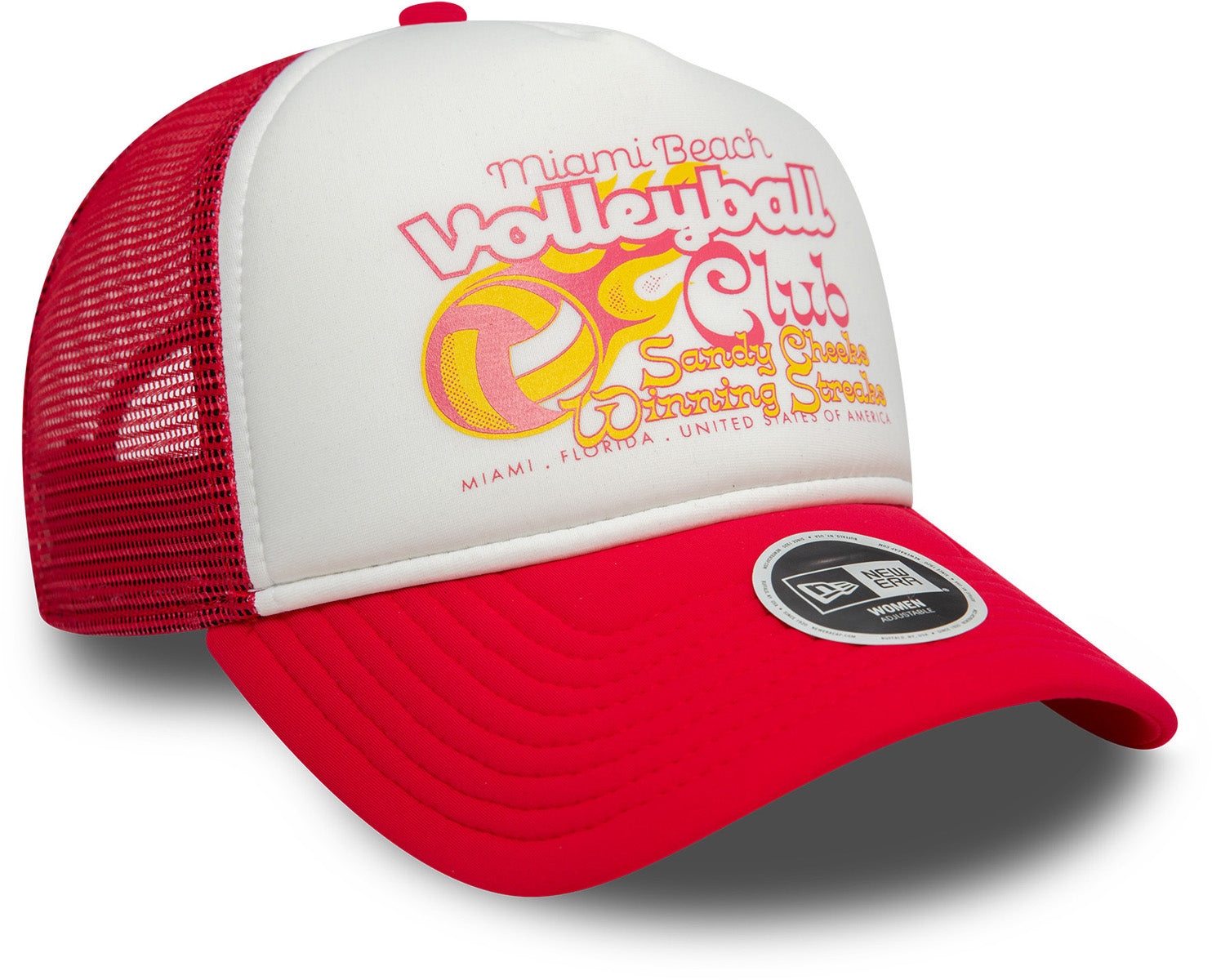 Miami Beach Volleyball Women's New Era Foam Trucker Cap - Stylish Adjustable Hat for Outdoor Sports, Beach & Summer Fashion