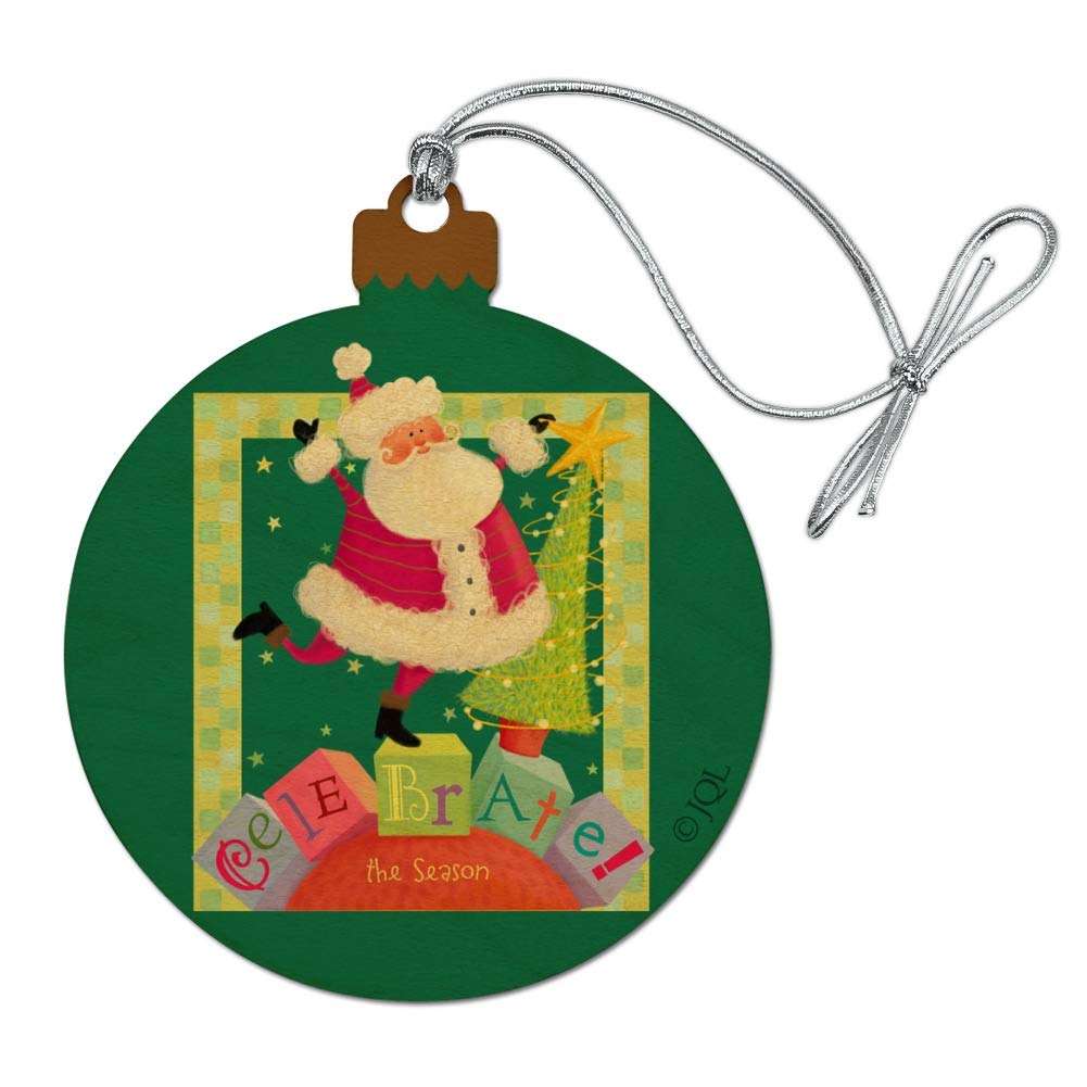 Santa Wooden Christmas Tree Ornament - Holiday Decor for Christmas Tree, Festive Santa Blocks for Seasonal Celebration | Perfect for Home, Office, and Gift Giving