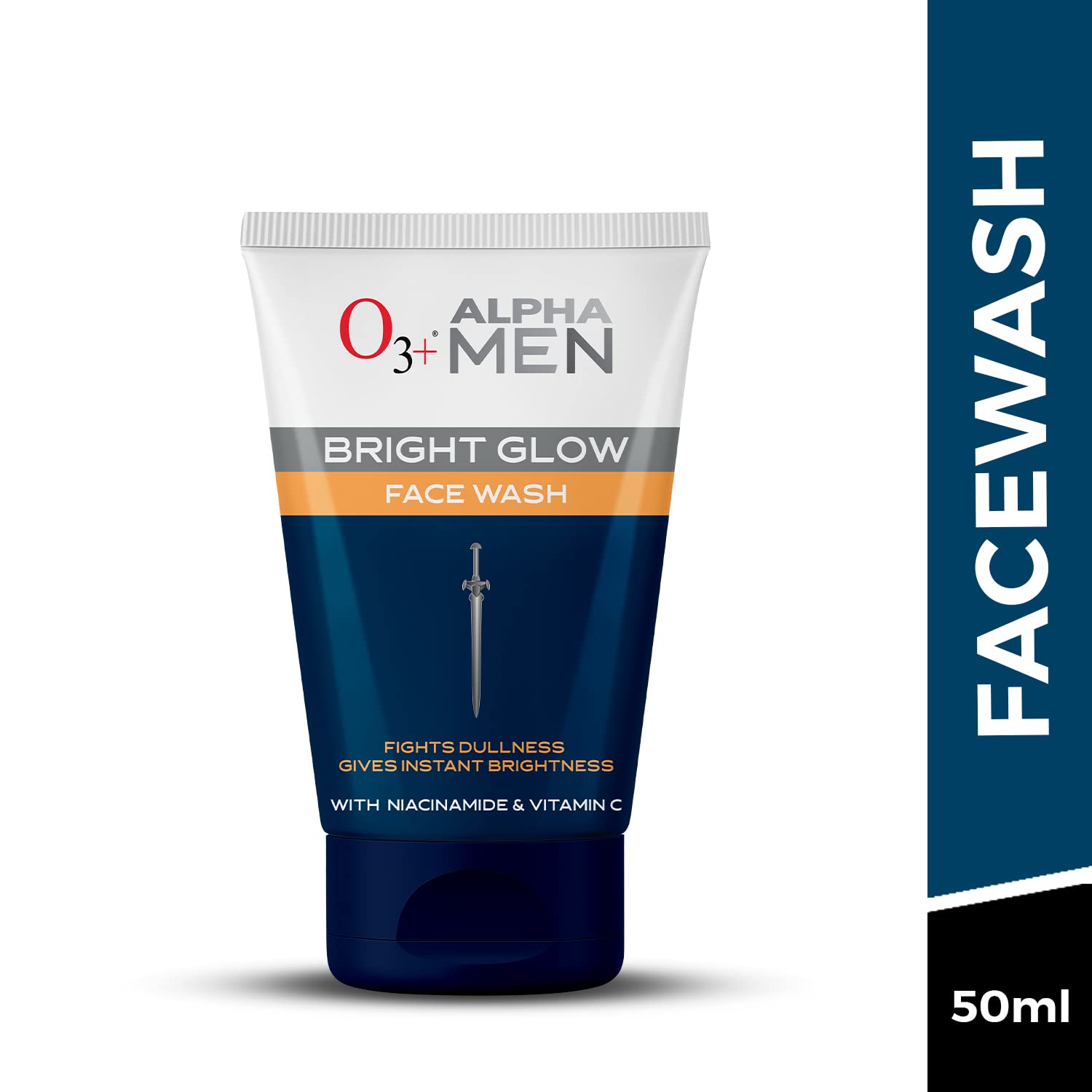 O3+ ALPHA MEN Bright Glow Face Wash 50g - Deep Cleansing & Brightening Facial Cleanser for Men - Perfect for Daily Skincare & Acne Treatment
