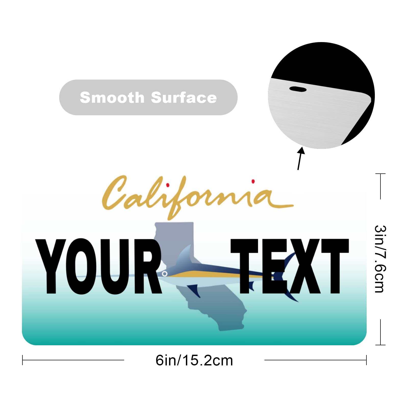 Custom California Mini License Plate 6x3 inch - Personalized Kids Toy Car, Bicycle, Scooter & Golf Cart Accessory - Perfect for Motorcycle, ATV & Room Decor