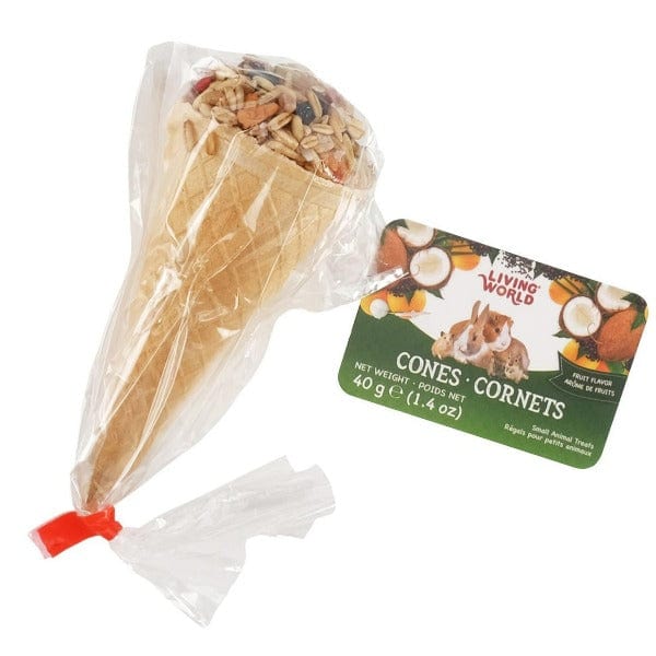 Living World Small Animal Cones - Fruit Flavor for Rabbits, Guinea Pigs & Hamsters - Soft & Comfortable Pet Recovery Collar for Post-Surgery Care