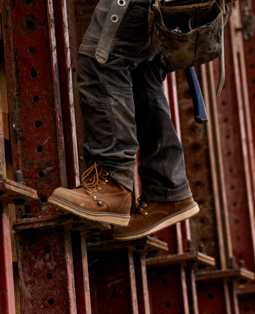 Men's Liberty 6 Soft Toe Work Boots - Genuine Leather Brown/Birch - Durable & Comfortable for Construction, Hiking & Outdoor Work