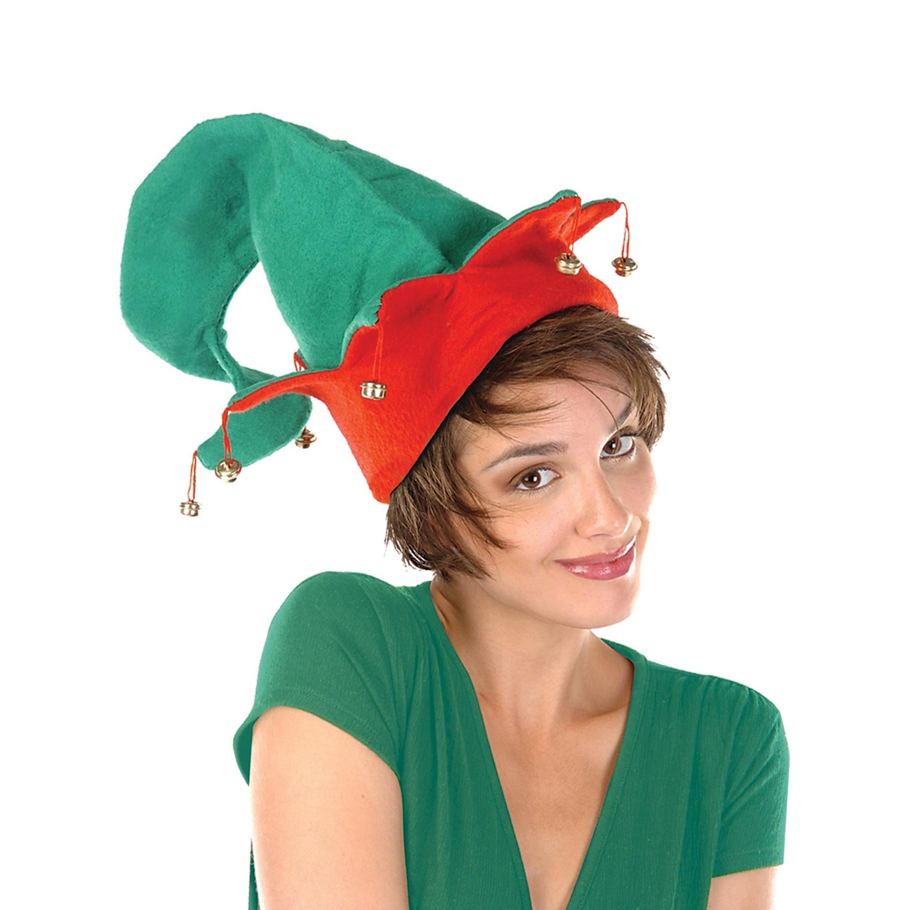 12 Pack Beistle Christmas Felt Elf Hats with Jingle Bells - Festive Holiday Party Costume Accessories for Xmas Celebrations, Office Parties & Family Gatherings