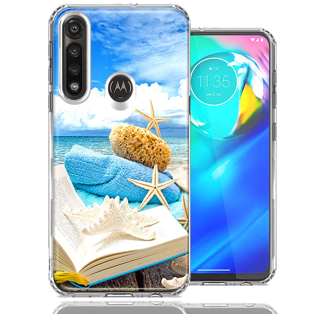 Motorola Moto G Power Case - Beach Design Double Layer Cover for Protection & Style