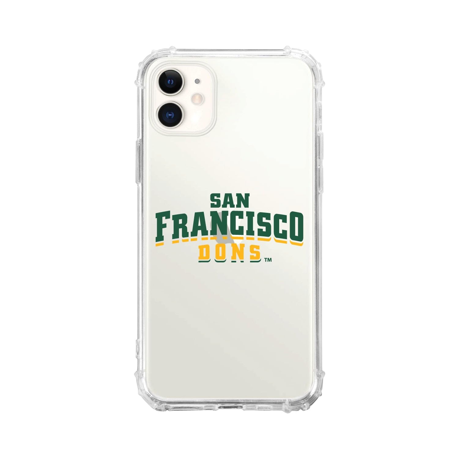 OTM Essentials Durable Phone Case for iPhone 11 - Shockproof Tough Edge Protection - University of San Francisco Design - Classic White - Perfect for College Students & Alumni