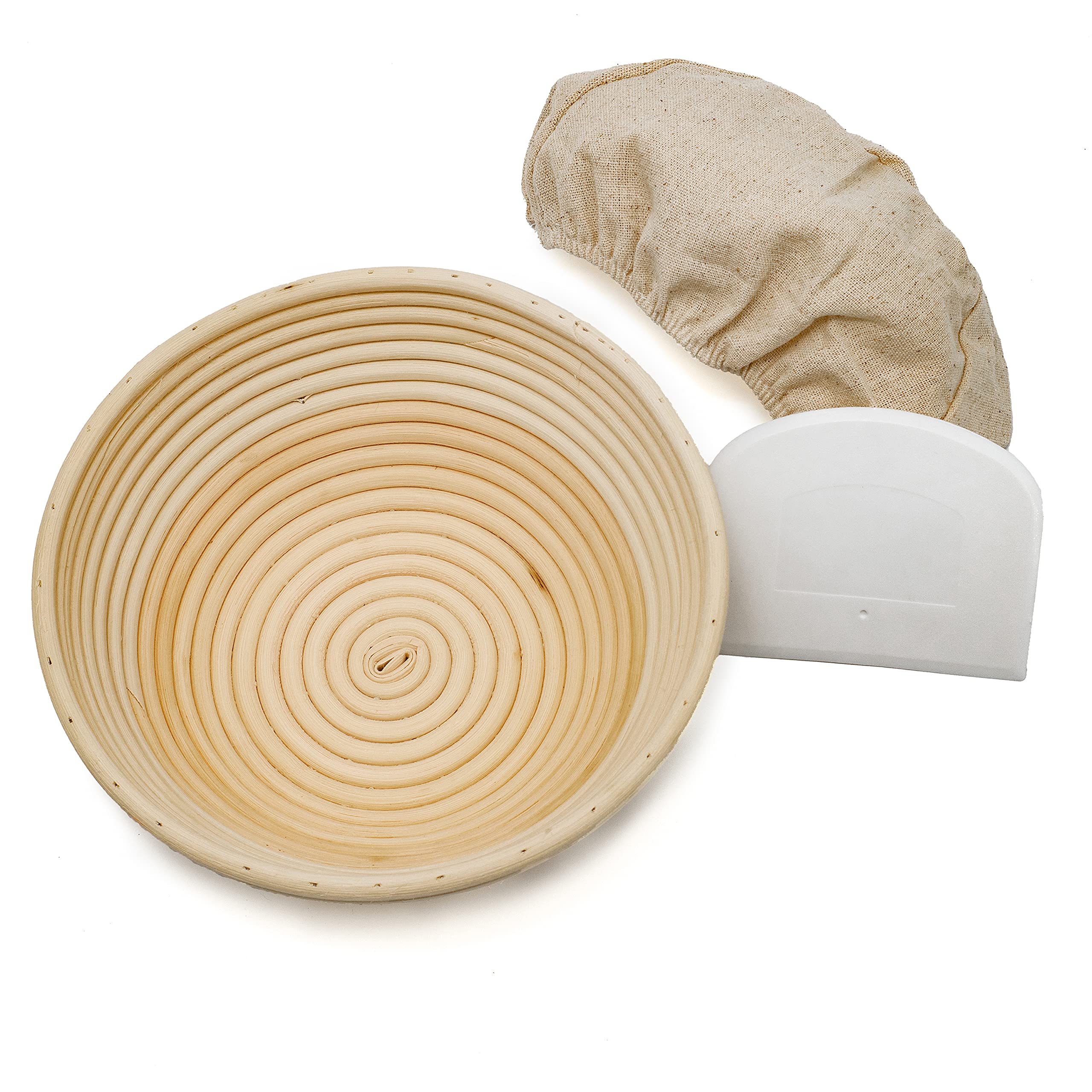Blue Ridge Bread Proofing Basket with Dough Scraper - Rattan Banneton for Sourdough Baking | Perfect for Artisan Bread Making at Home