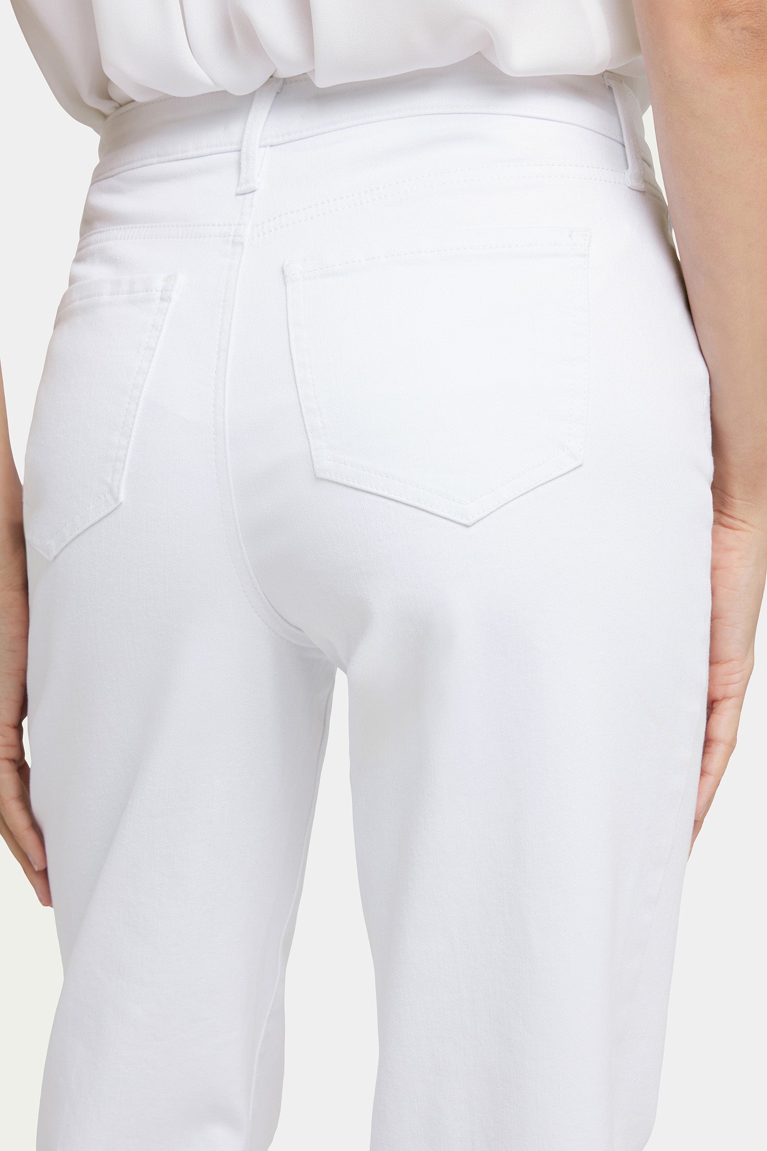 Bailey Relaxed Straight Ankle Jeans for Petite Women | Comfort Stretch Denim Pants in Optic White | Perfect for Casual Wear & Everyday Outfits