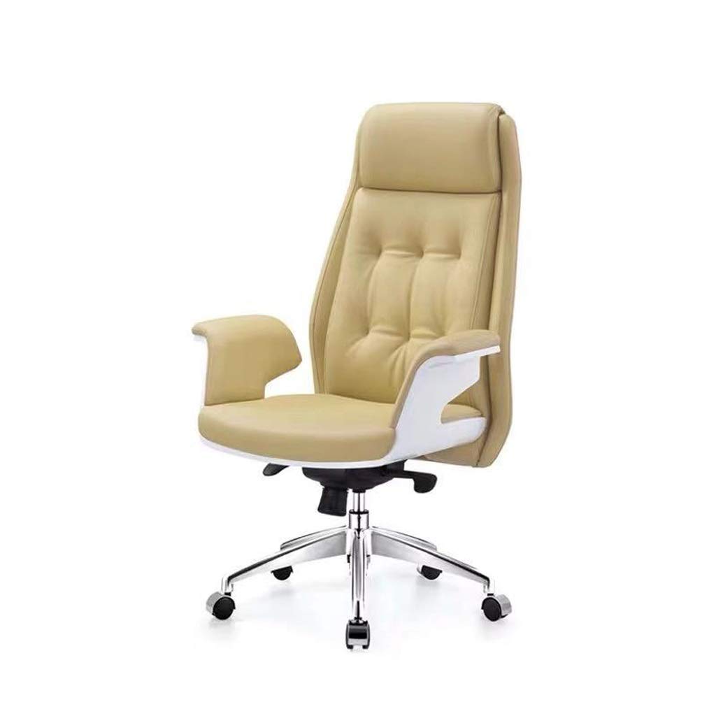 Ergonomic PU Leather Office Chair - Adjustable Height & Reclining Executive Desk Chair for Home, Conference & Computer Work (Orange) | Comfortable Boss Chair for Long Work Sessions & Video Meetings