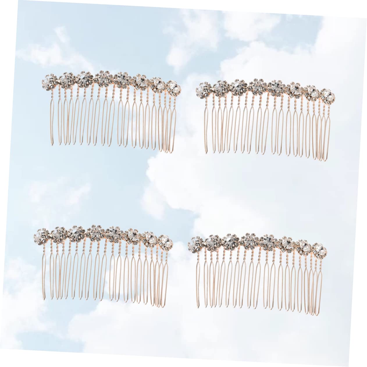 12 Pcs Silver Rhinestone Bridal Hair Combs for Fine Hair - Crystal Flower Alloy Side Combs for Wedding, Prom & Special Occasions - Elegant Hair Accessories for Brides, Bridesmaids and Formal Events