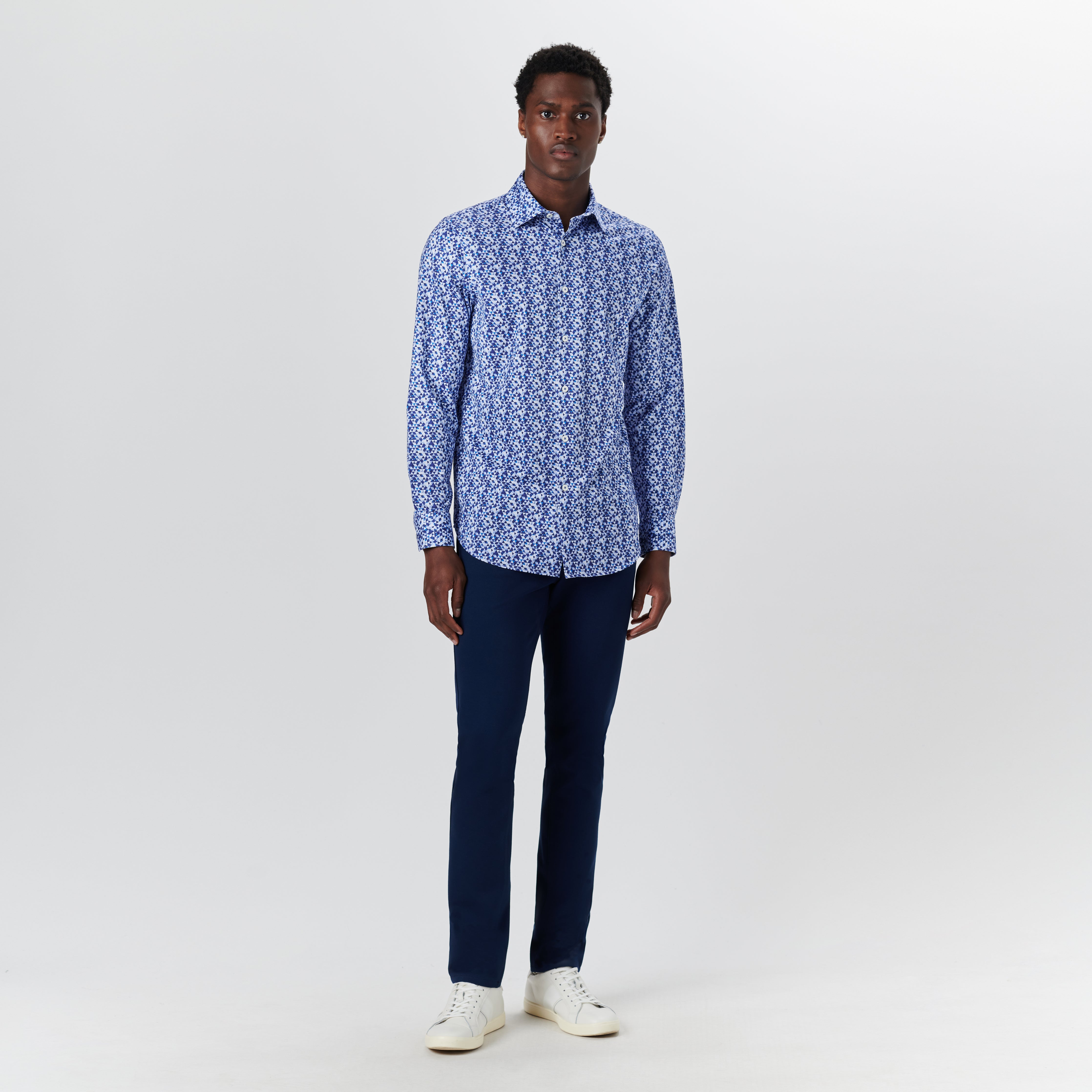 JAMES Geometric Print Cotton Shirt for Men - Stylish Casual Button Down Shirt for Office, Party & Everyday Wear