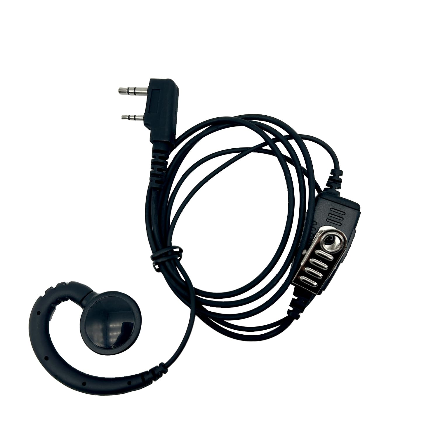 VBLL G Shape Swivel 2 Pin Earpiece with Microphone - Compatible with UV-5R, BF-F8HP, BF-888S, H-777, RT Series & TK Radios - Hands-Free Communication for Ham Radio, Security, and Outdoor Activities