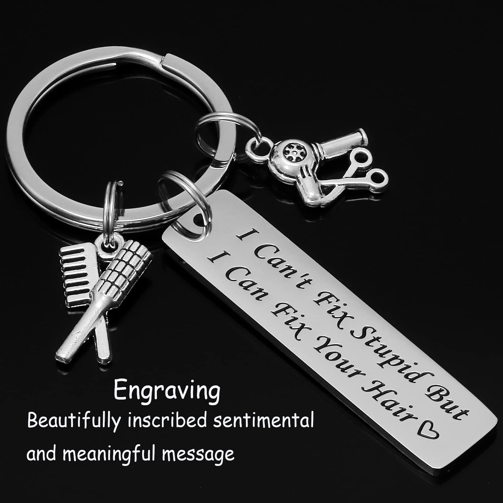 Stylish Hair Stylist Keychain - Perfect Graduation Gift for Hairdressers, Barbers & Beauticians - Inspirational Jewelry for Cosmetologists - Great for Appreciation Gifts & Salon Professionals
