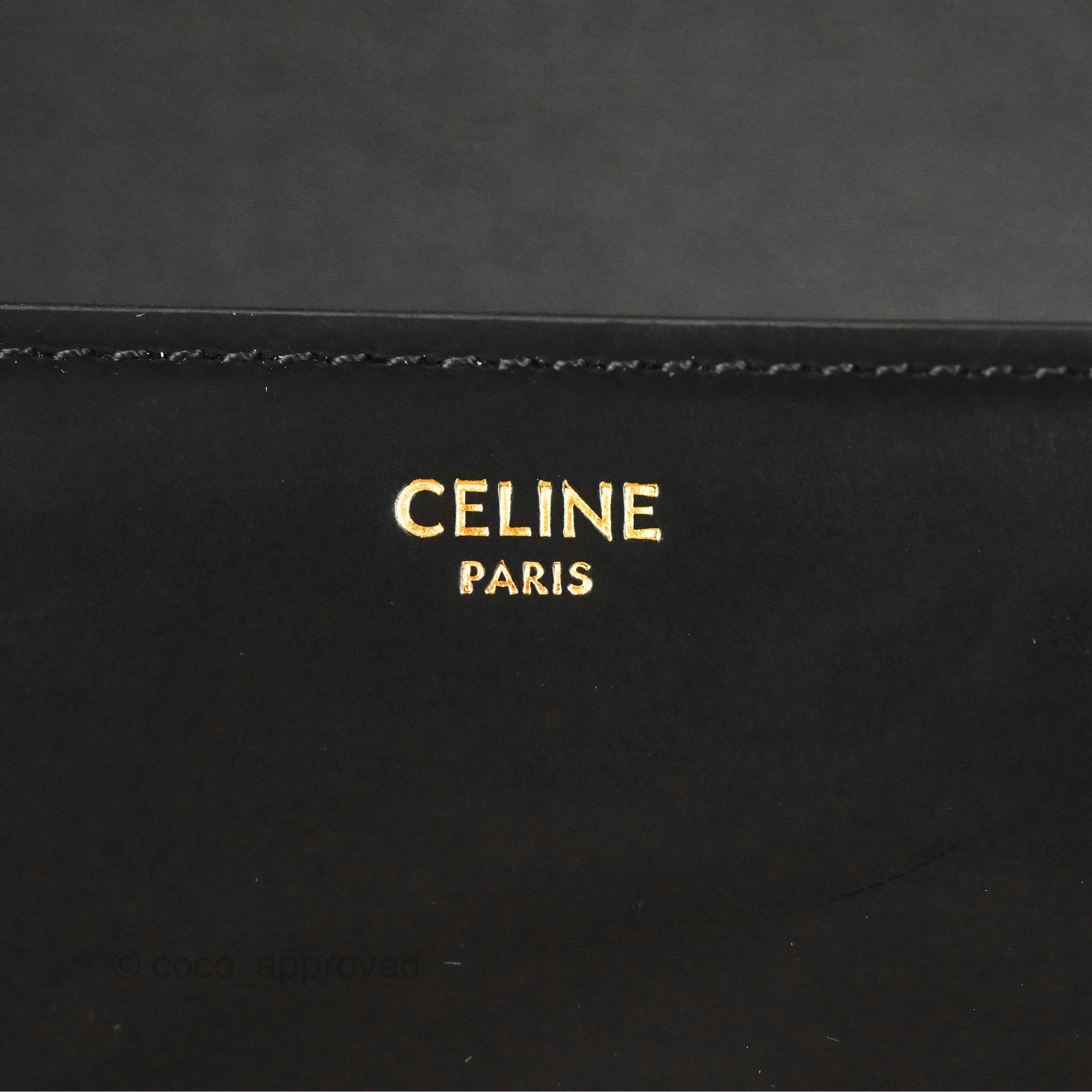 Celine Medium Triomphe Bag in Black Shiny Calfskin Leather - Luxury Handbag for Women, Perfect for Work, Travel & Evening Events