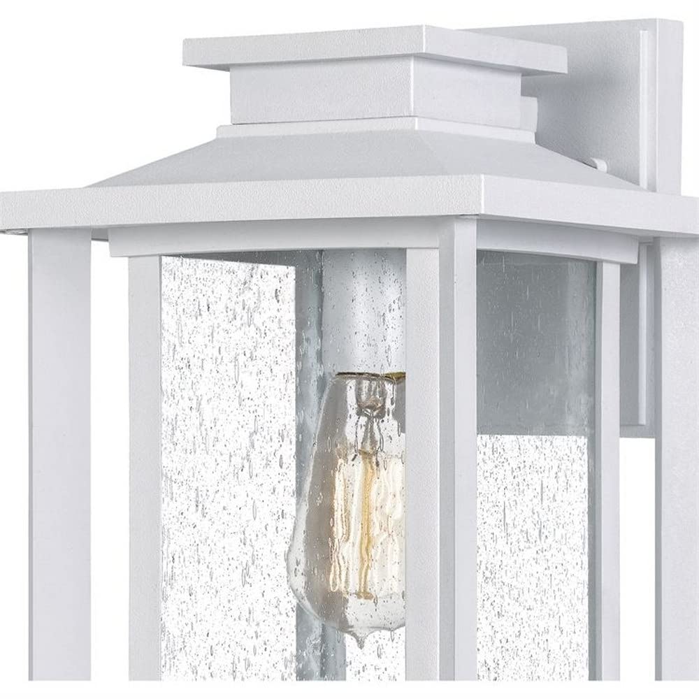 14 Inch Outdoor Wall Lantern - Transitional Coastal Style, Wet Location Approved, White Lustre Finish - Perfect for Porch, Patio, Garden and Entryway Lighting (Model: 71-Bel-4423721)