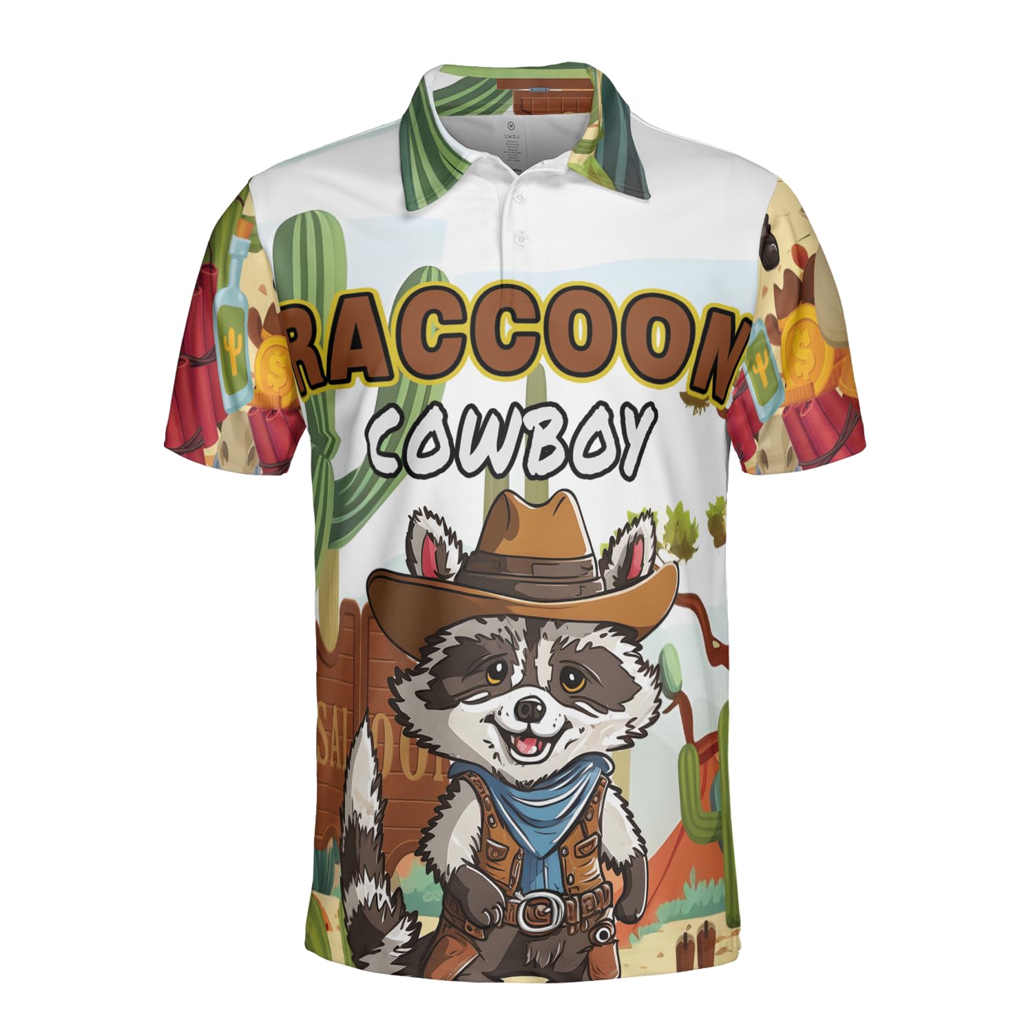 Men's & Women's Raccoon Print Polo Shirts - 3D Animal Graphic Short Sleeve Moisture-Wicking Golf Shirt (Set of 1) - Perfect for Golf, Casual Wear & Outdoor Activities