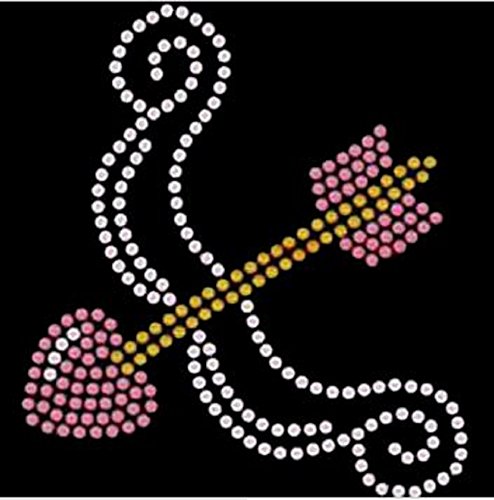 Hearts and Arrow Rhinestone Iron-On Transfer for T-Shirts, DIY Crafts, and Apparel Customization | Perfect for DIY Projects, Gifts, and Fashion Design