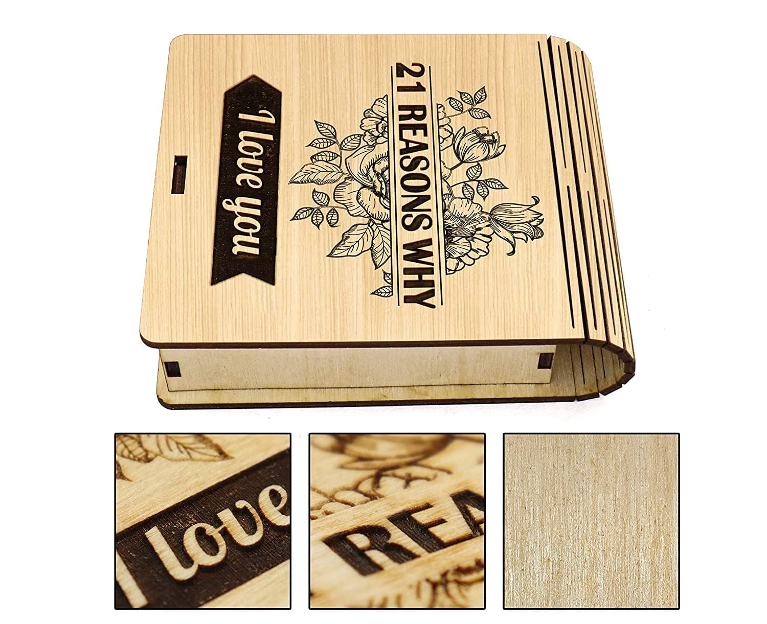 Custom Laser Engraved Wooden Heart Keepsake Box - Personalized Anniversary, Birthday & Romantic Gift for Loved Ones | Perfect for Jewelry, Rings & Special Memories (Brown)