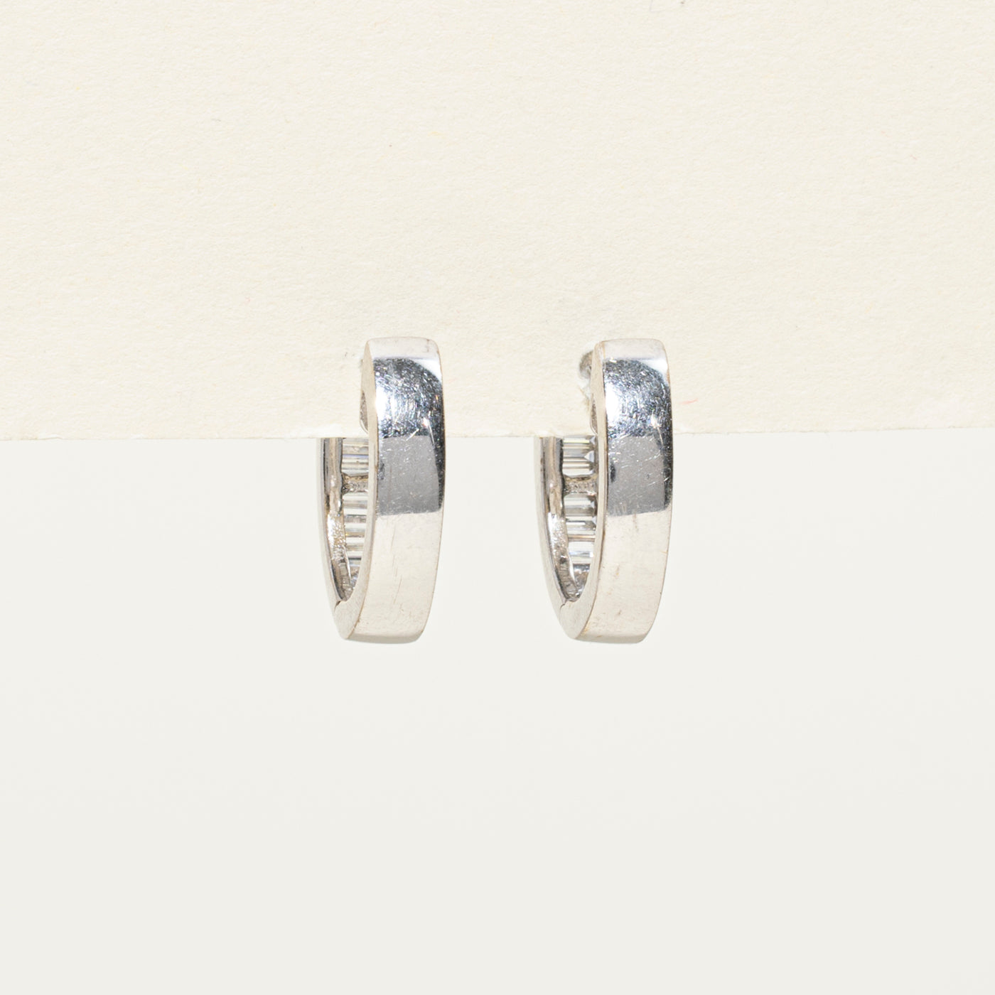 18K Gold Baguette Cut Diamond Hoop Earrings - 0.36 Carat Total Weight | Elegant Dangle Earrings for Women, Perfect for Weddings, Parties & Special Occasions