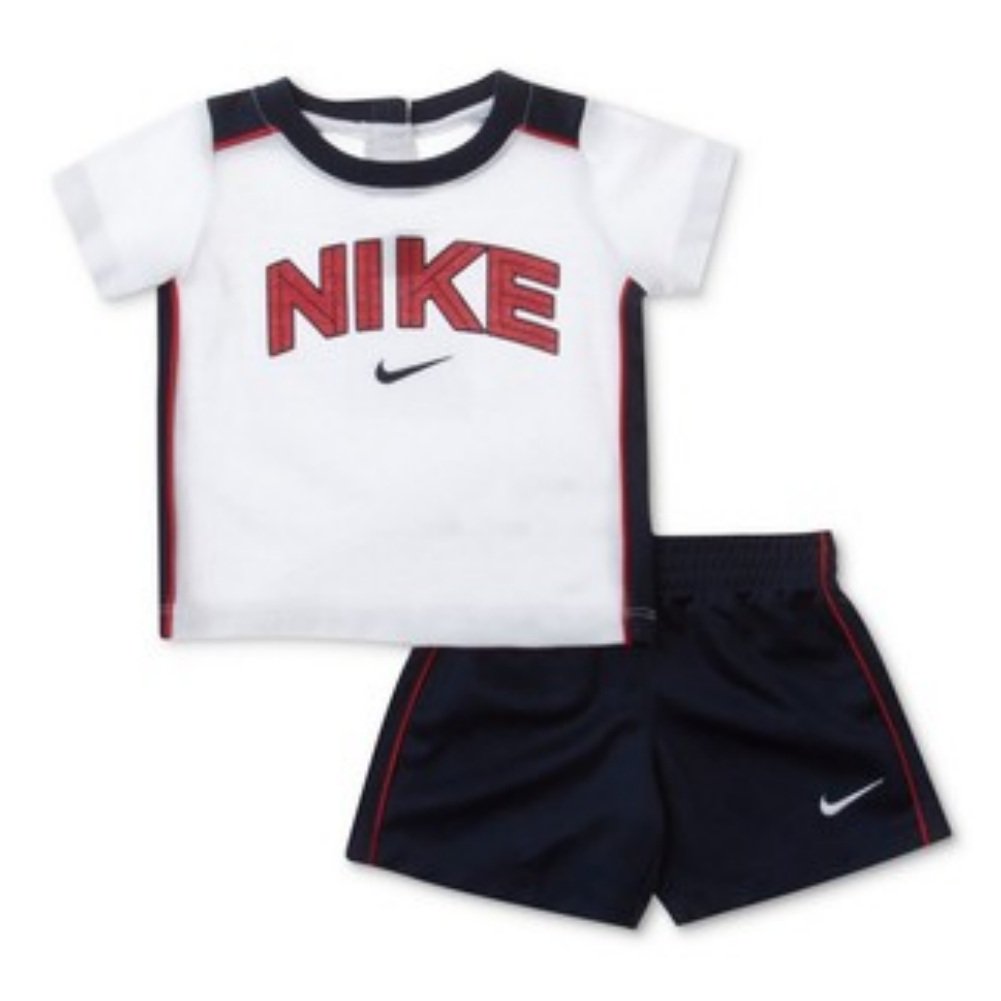 Nike Boys' 2-Piece Shorts & T-Shirt Set - Red White & Blue Athletic Outfit Size 4 | Comfortable Playwear for Sports, School & Summer Activities