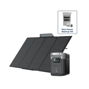 EcoFlow DELTA Pro Portable Power Station with 400W Solar Panel & Transfer Switch - Perfect for Home Backup, Camping, and Emergency Power Supply