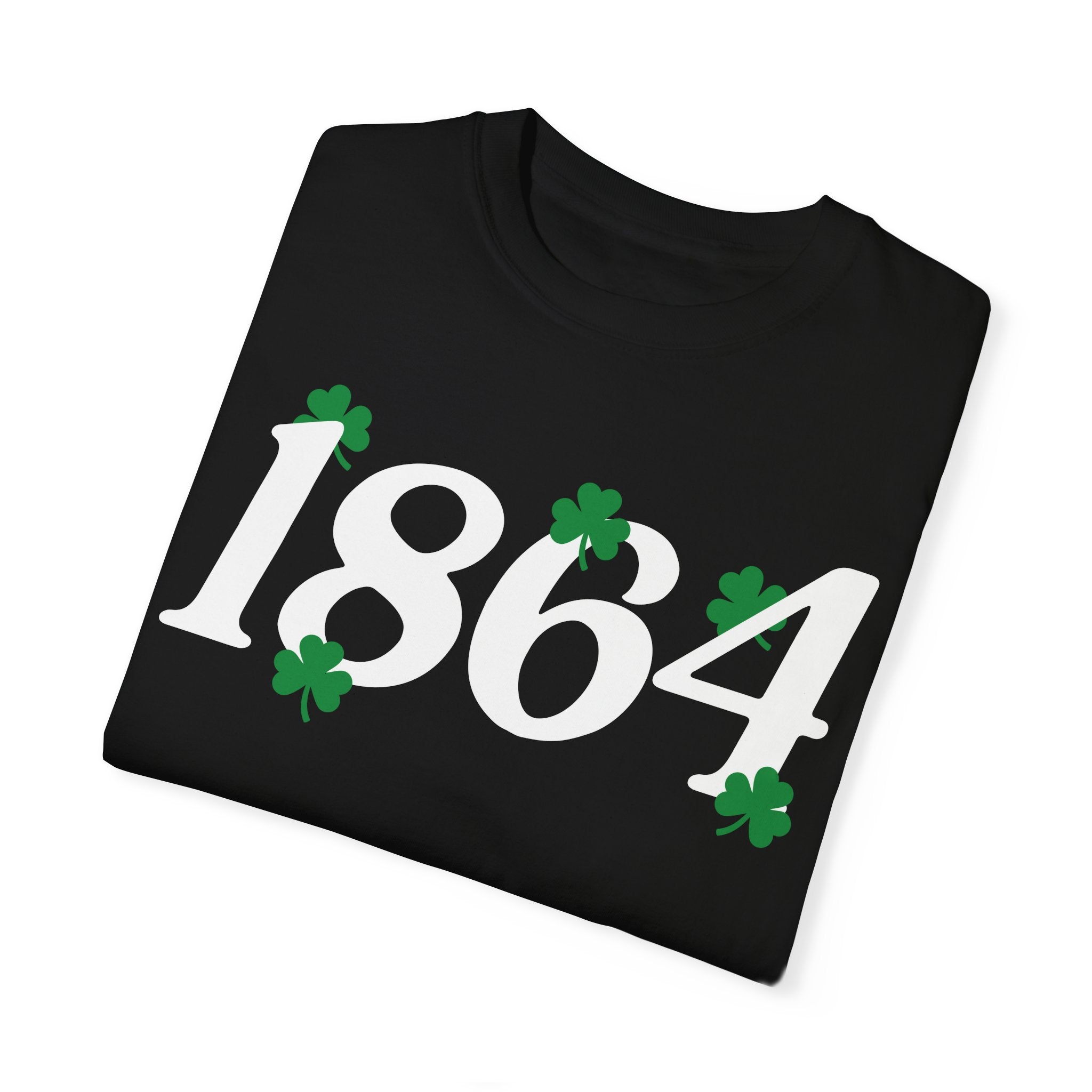 1864 Clovers Graphic T-Shirt for Men & Women - Vintage Irish Shamrock Design - Perfect for St. Patrick's Day & Casual Wear