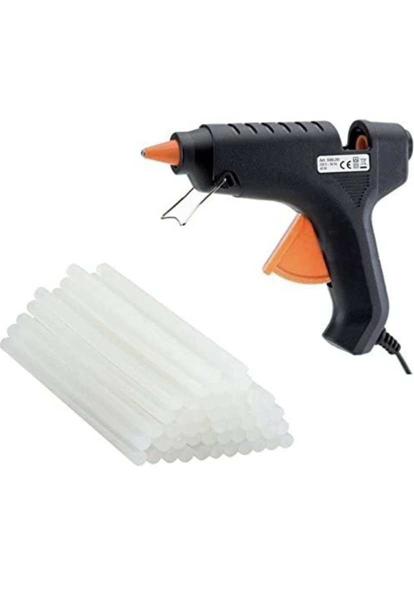 A.S Enterprises MHK Hot Melt 40W Glue Gun with 8 Glue Sticks - Corded Electric Glue Gun (Black & Orange) - Perfect for DIY Crafts, Home Repairs, Woodworking, and Scrapbooking Projects