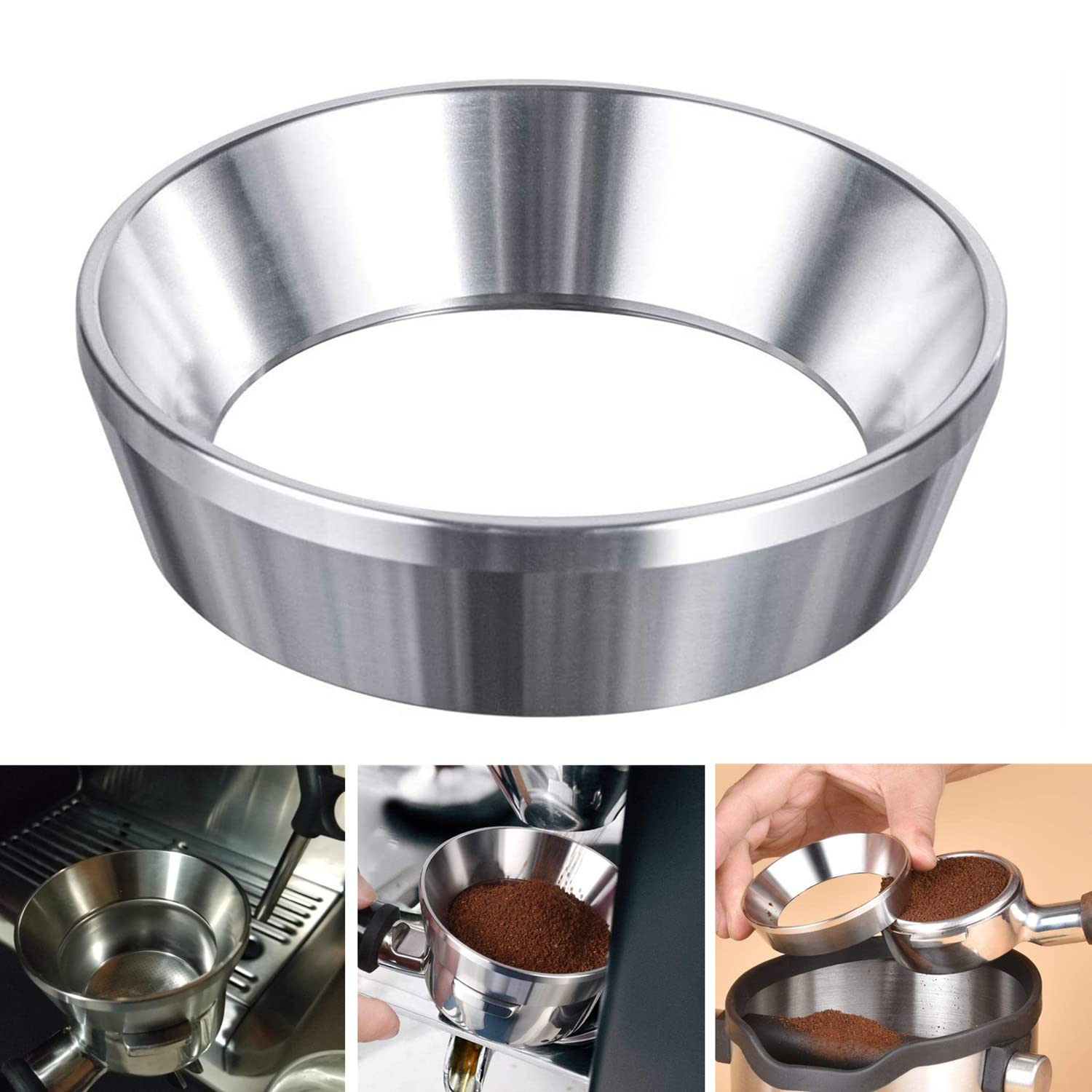 54mm Espresso Dosing Funnel - Premium Stainless Steel Coffee Dosing Ring for Breville Portafilter - Perfect for Barista Use at Home or Coffee Shops