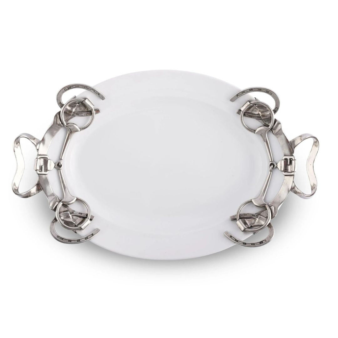 Horseshoe & Snaffle Bit Tray - Rustic Western Decor for Tack Room, Bar, or Entryway - Perfect for Organizing Bits, Jewelry, or Keys