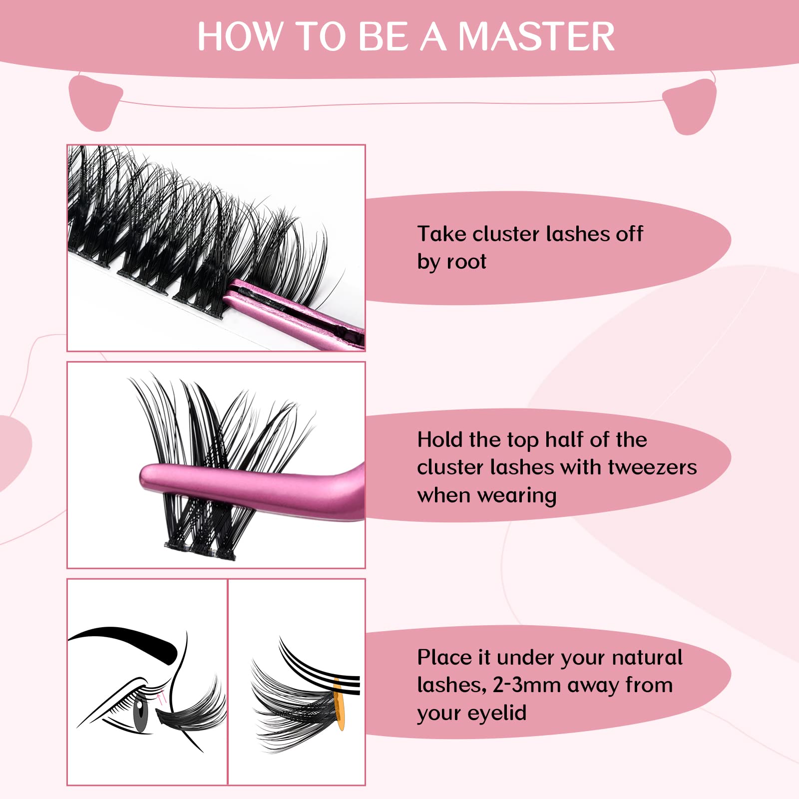 72 Pcs Cluster Lashes DIY Eyelash Extension Kit - D-16mm Thin Band Individual Lashes for Easy Home Application (Adore Style) | Perfect for Parties, Weddings & Special Occasions