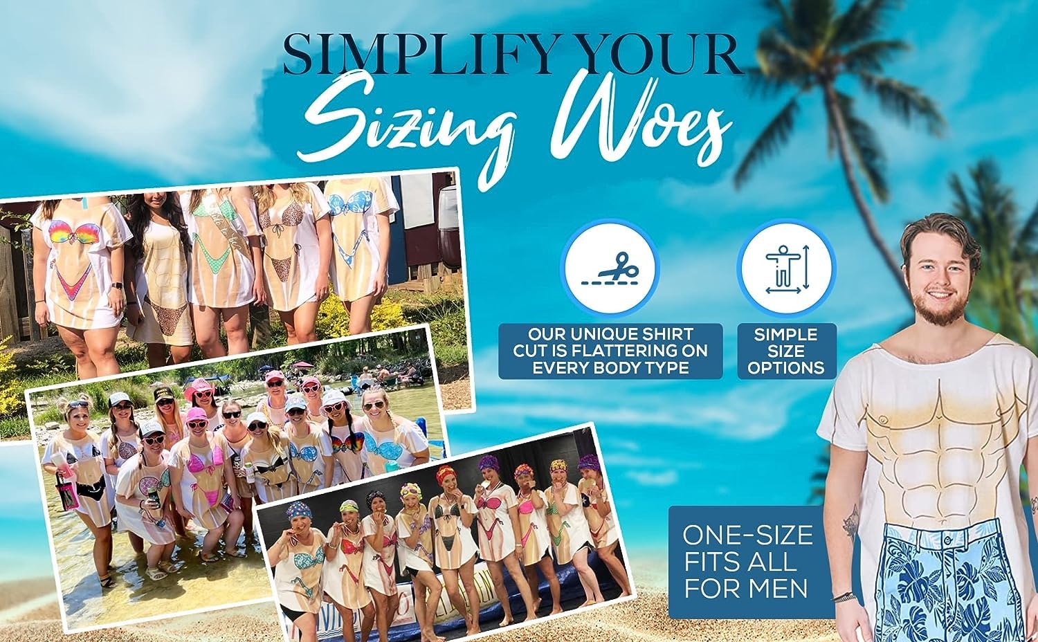 Funny Bikini Print Beach Cover-Up Dress for Women - Pool & Vacation Wear