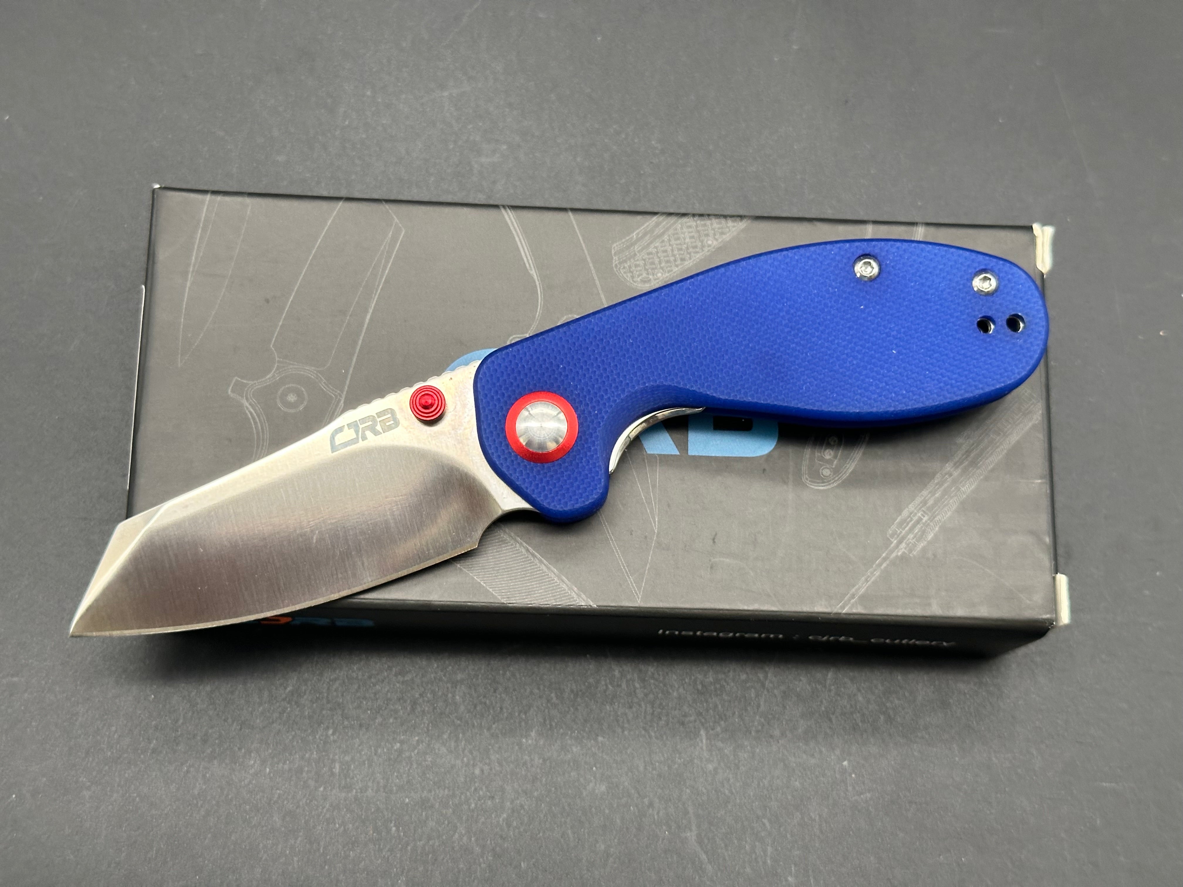 CJRB Swaggs Maileah Folding Pocket Knife - Blue G-10 Handle, Liner Lock, EDC Knife for Outdoor, Camping, Hiking & Everyday Carry