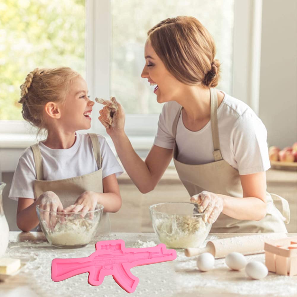 Realistic Machine Gun Silicone Mold for Fondant, Chocolate, Candy, Gum Paste, Polymer Clay & Resin - Perfect for Baking, Cake Decorating, Cupcake Toppers & DIY Craft Projects