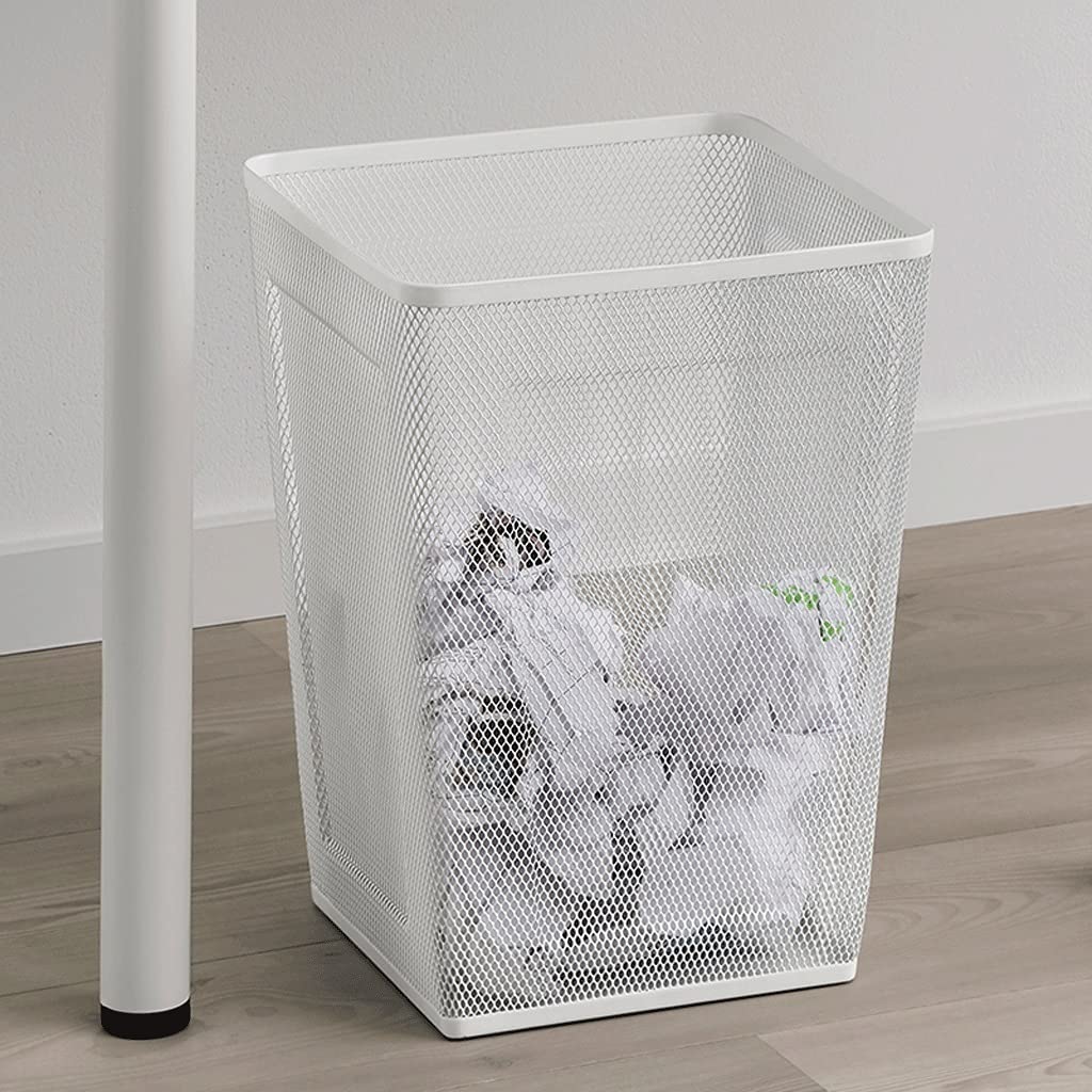 Stainless Steel Mesh Rectangular Trash Can - Home & Office Waste Paper Recycling Bin for Kitchen, Study, and Desk Side | Eco-Friendly Small Garbage Basket for Paper Waste Disposal & Organization
