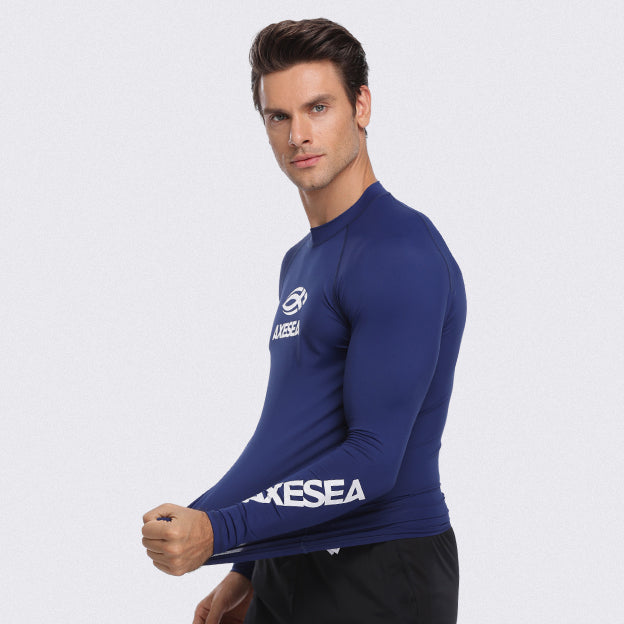 Men's UPF 50+ Long Sleeve Rash Guard Shirt - Sun Protection Swim Shirt for Surfing, Swimming & Outdoor Activities