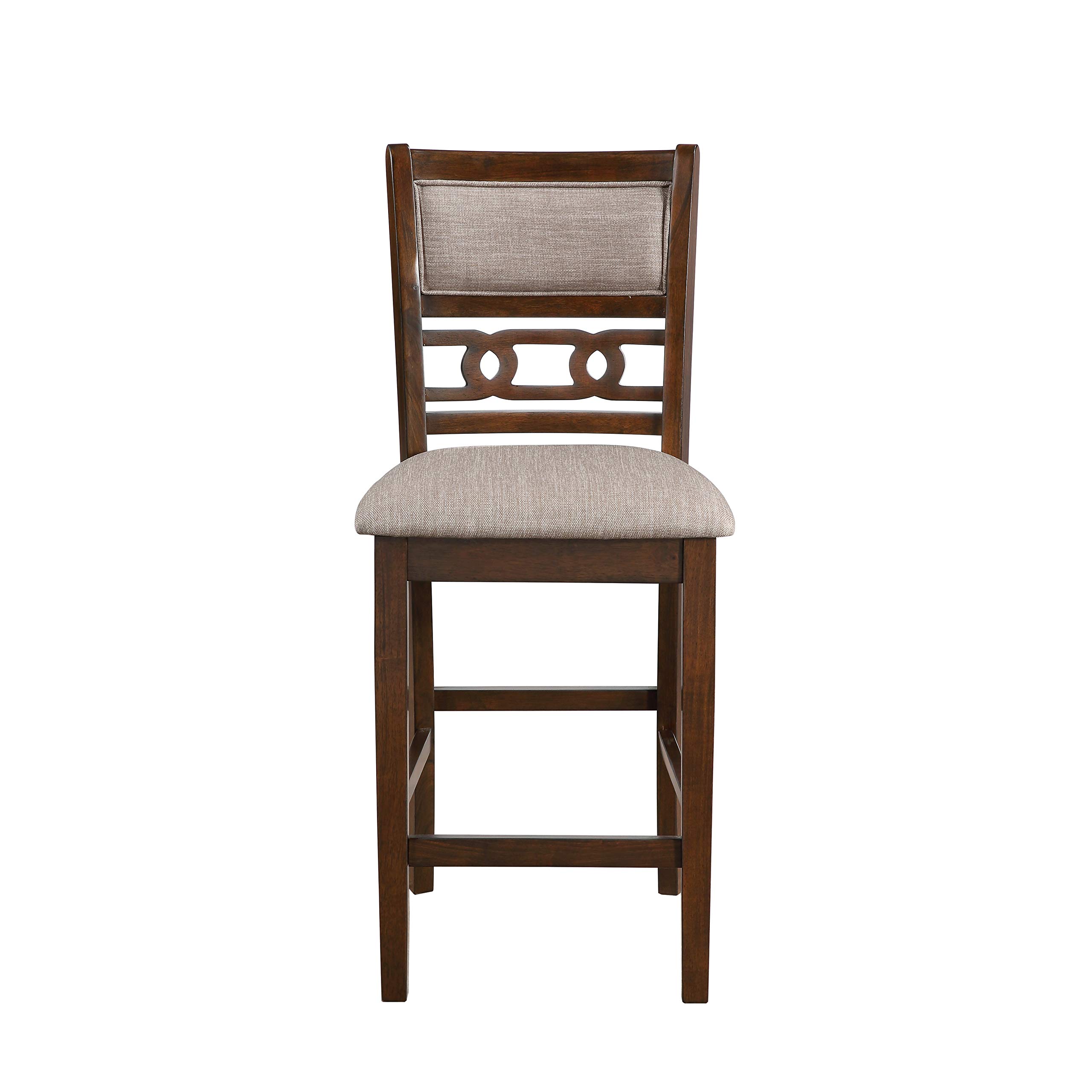 Classic Gia Counter Table Set with 2 Dining Chairs & Storage Shelf - 30 Inch Cherry Brown - Perfect for Small Kitchens, Breakfast Nooks & Studio Apartments